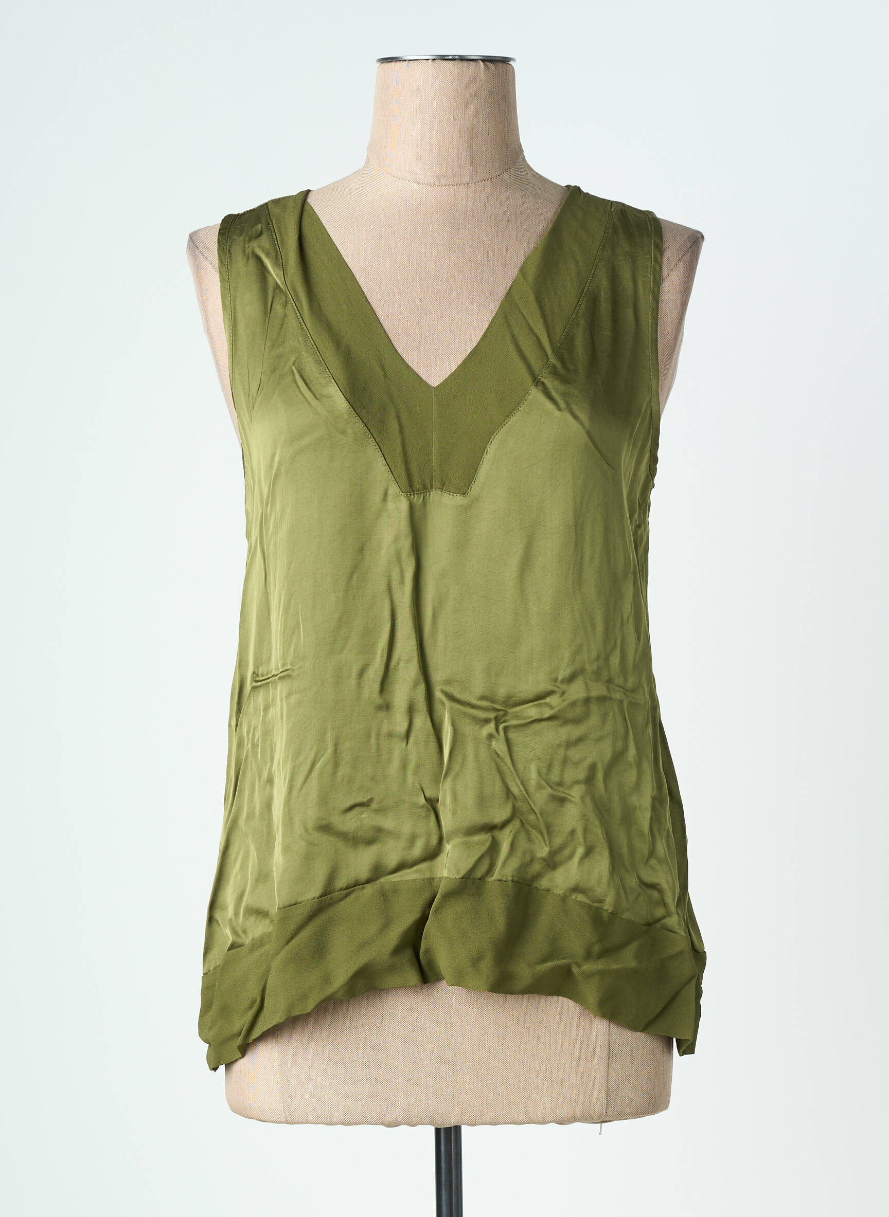 Viršūnė centrinė iškirptė be rankų žalias LAUREN VIDAL moteris