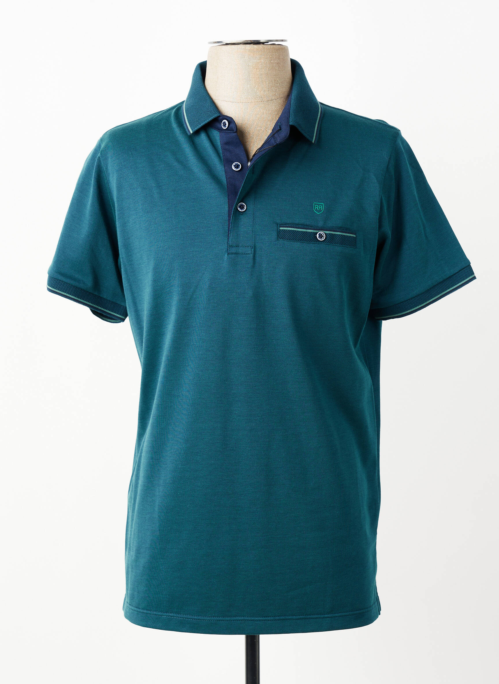 Polo jersey audinys trumpas rankovės žalias REVER MILE vyras
