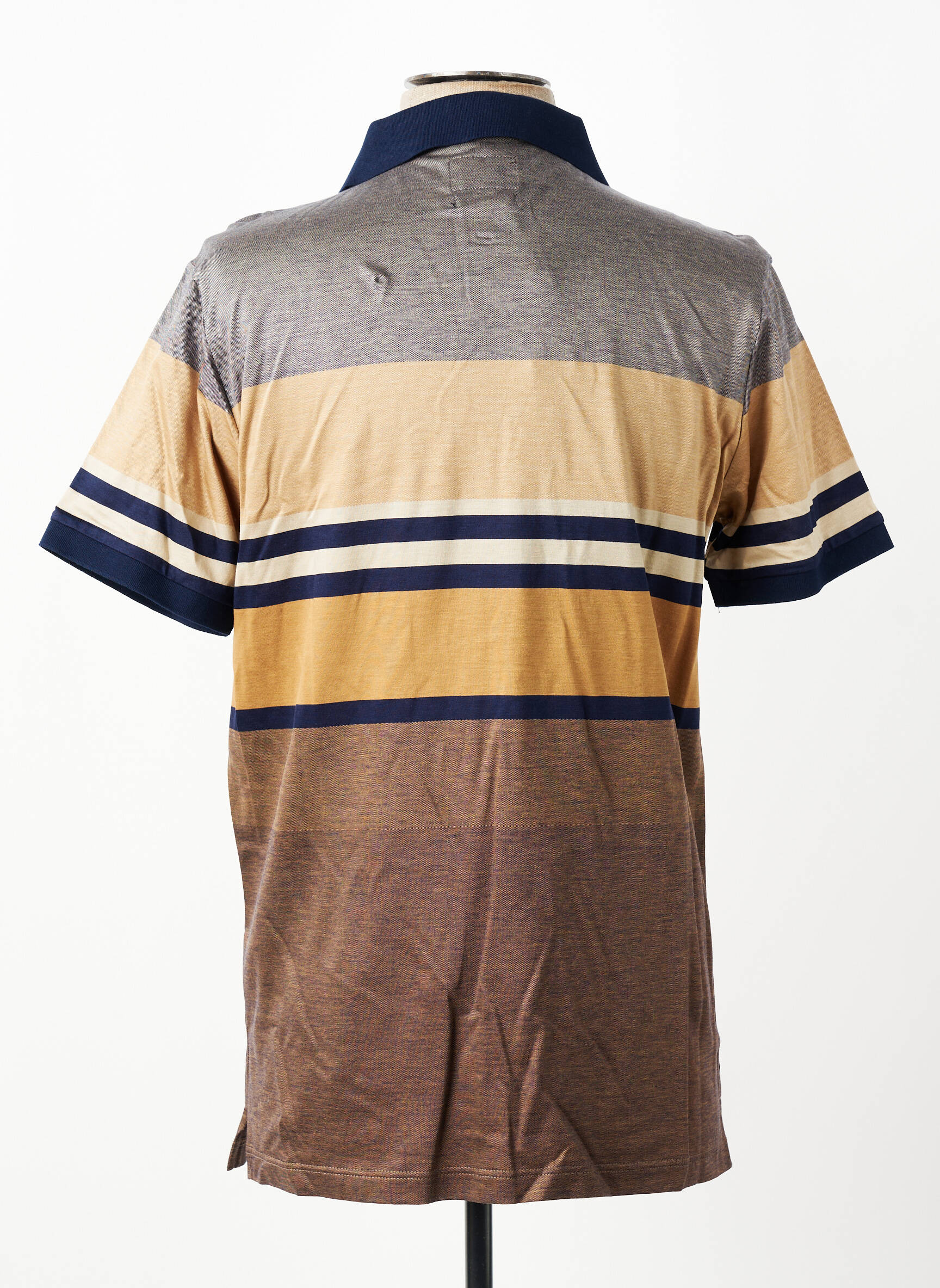 Polo jersey audinys trumpas rankovės rudas REVER MILE vyras