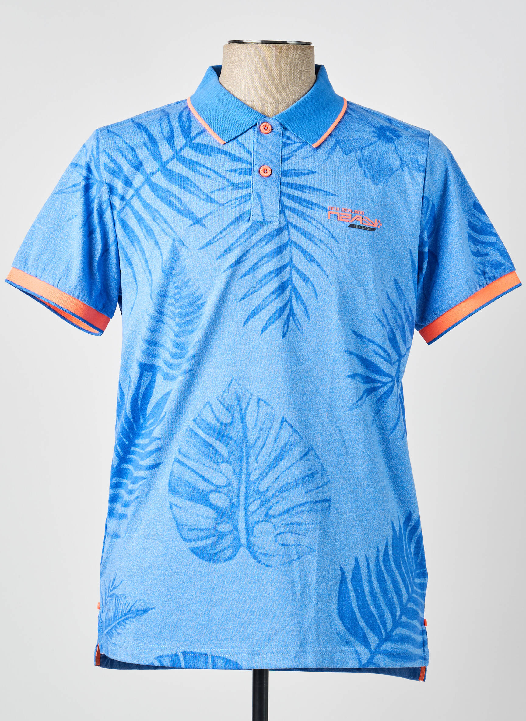 Polo chinamas audinys trumpas rankovės mėlyna NEW ZEALAND AUCKLAND vyras