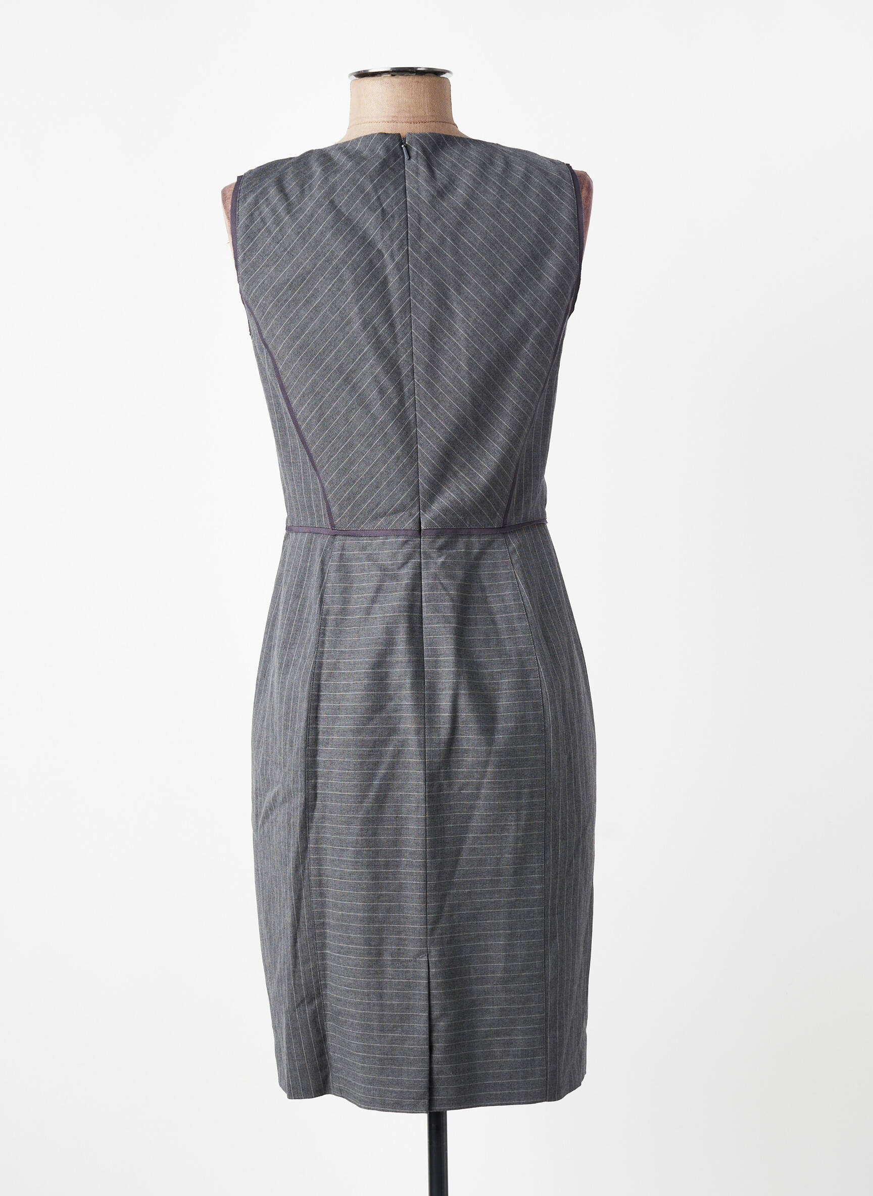 Pusilgių suknelė be rankų be rankų pilka BROOKS BROTHERS moteris