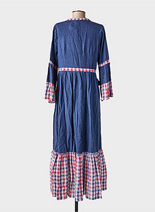 Ilga suknelė išplatėjusi kirpimas 3/4 rankovės mėlyna RHUM RAISIN moteris