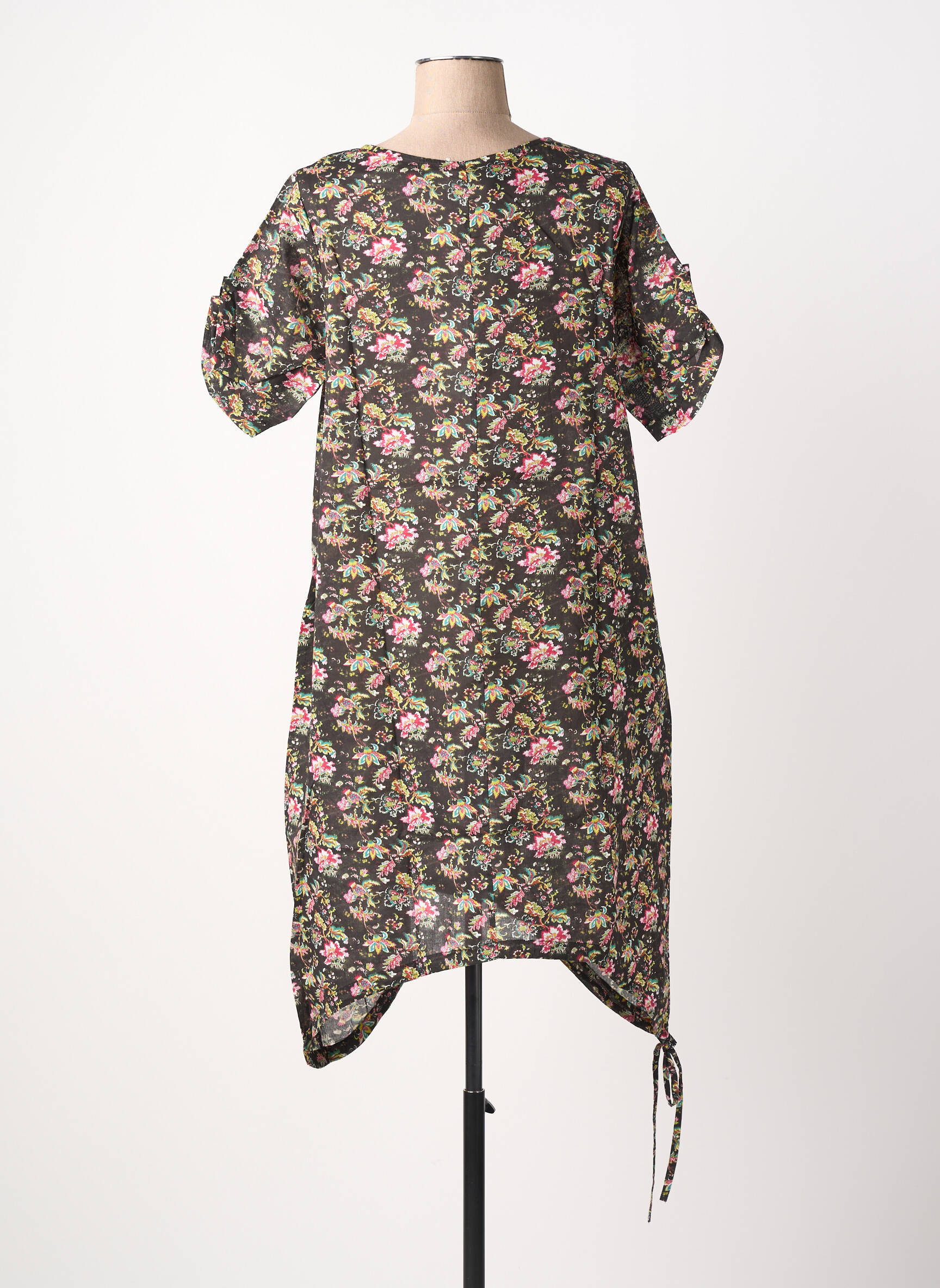 Pusilgių suknelė fantazijos raštas trumpas rankovės juodas RHUM RAISIN moteris