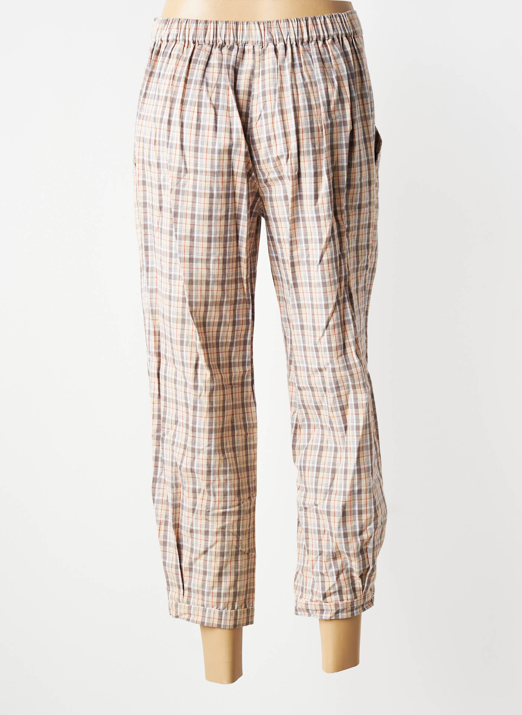 7/8 kelnės popelinos audinys, kuris pasižymi lygiu ir tankiu paviršiumi. normala dydis bežinis RHUM RAISIN moteris