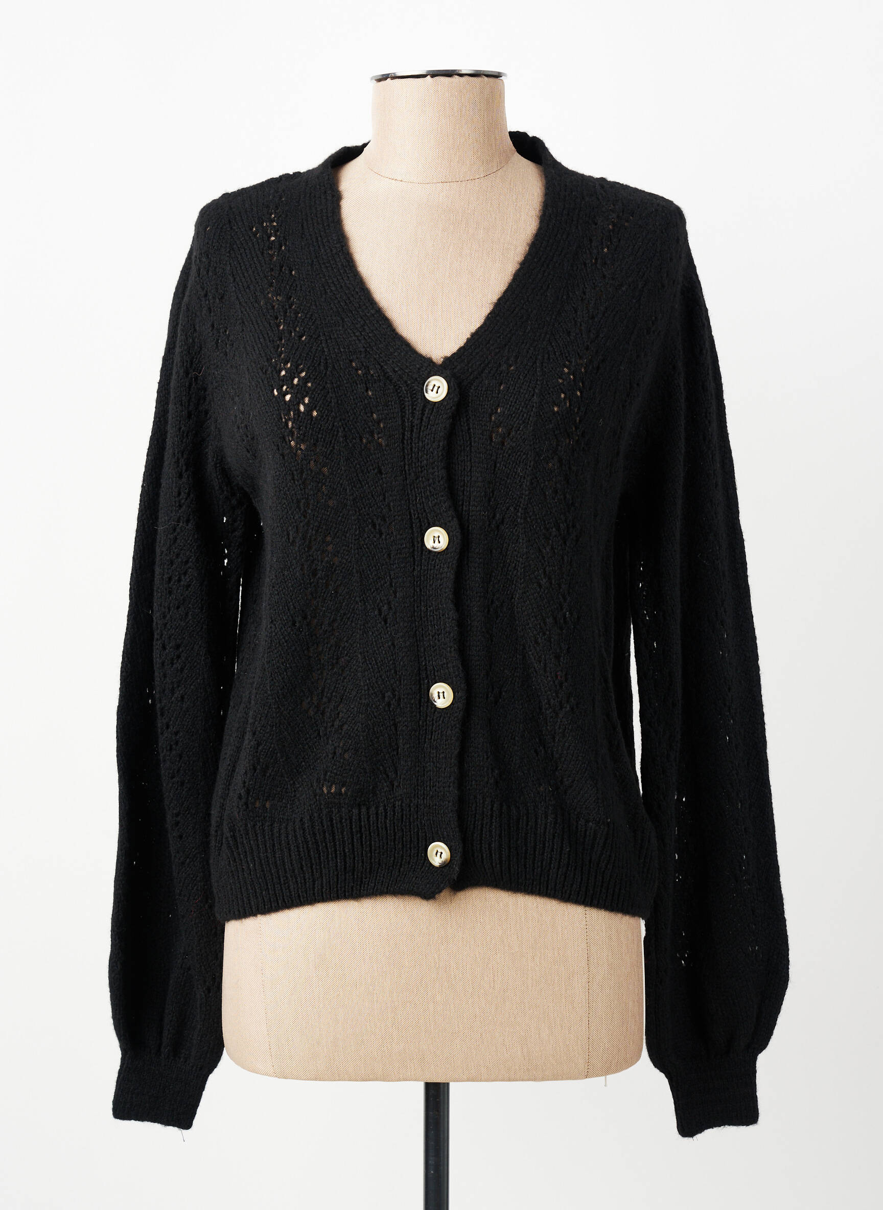 Ilgų rankovių liemenė centrinė iškirptė juodas JULIE GUERLANDE moteris