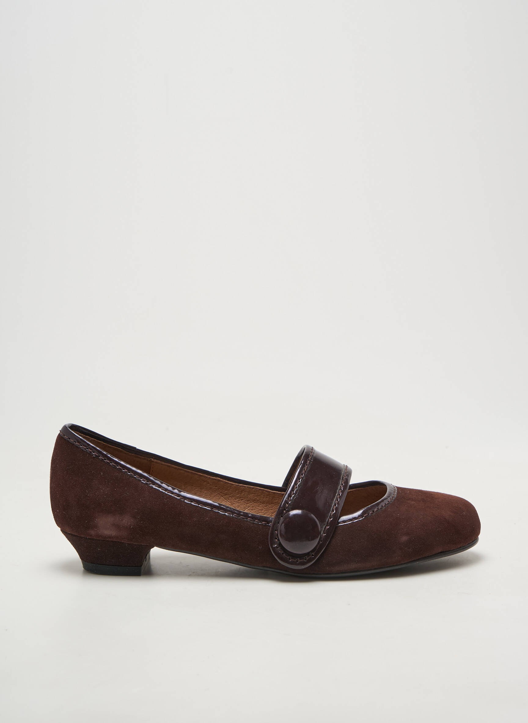Balerinos velcro užsegimas plokščias kulnas iki 3 cm rudas INDOCHINE 1928 moteris