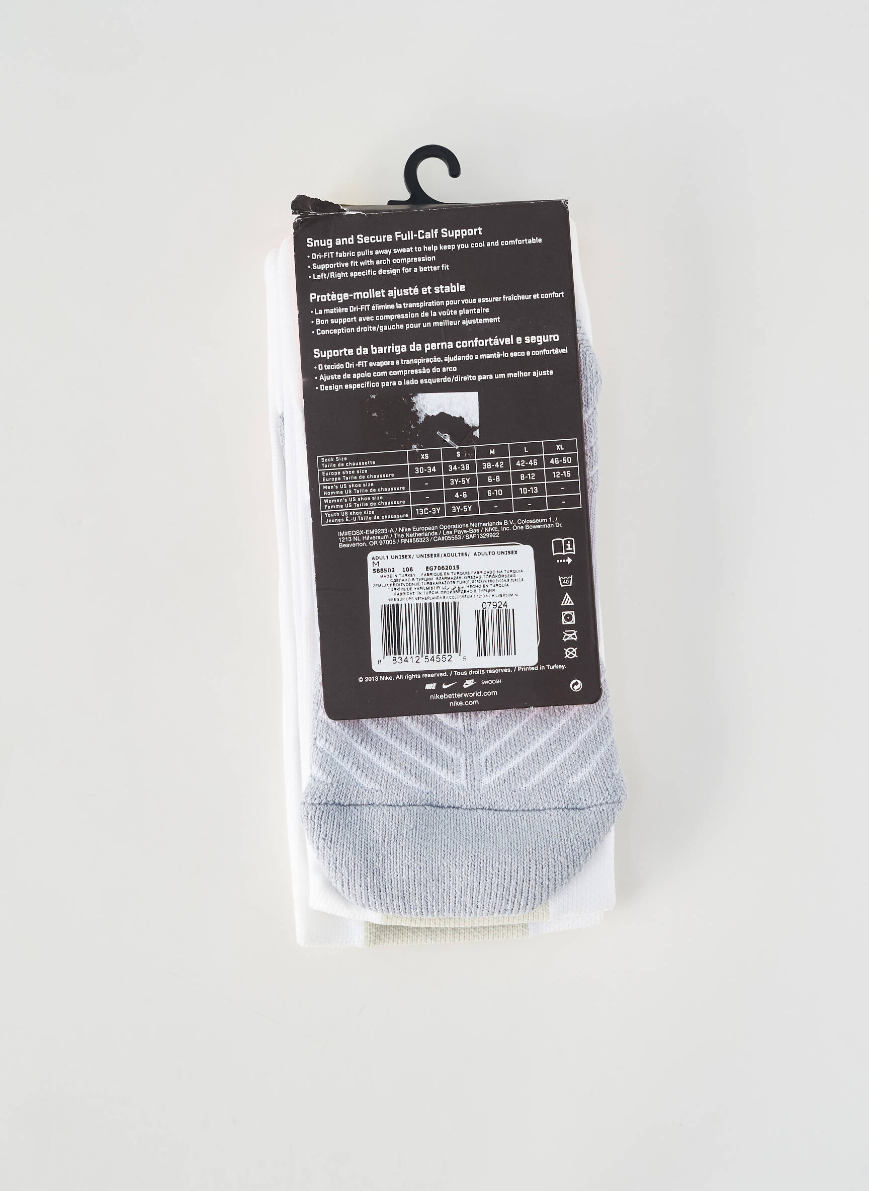 Kojinės futbolo sportas baltas NIKE vyras