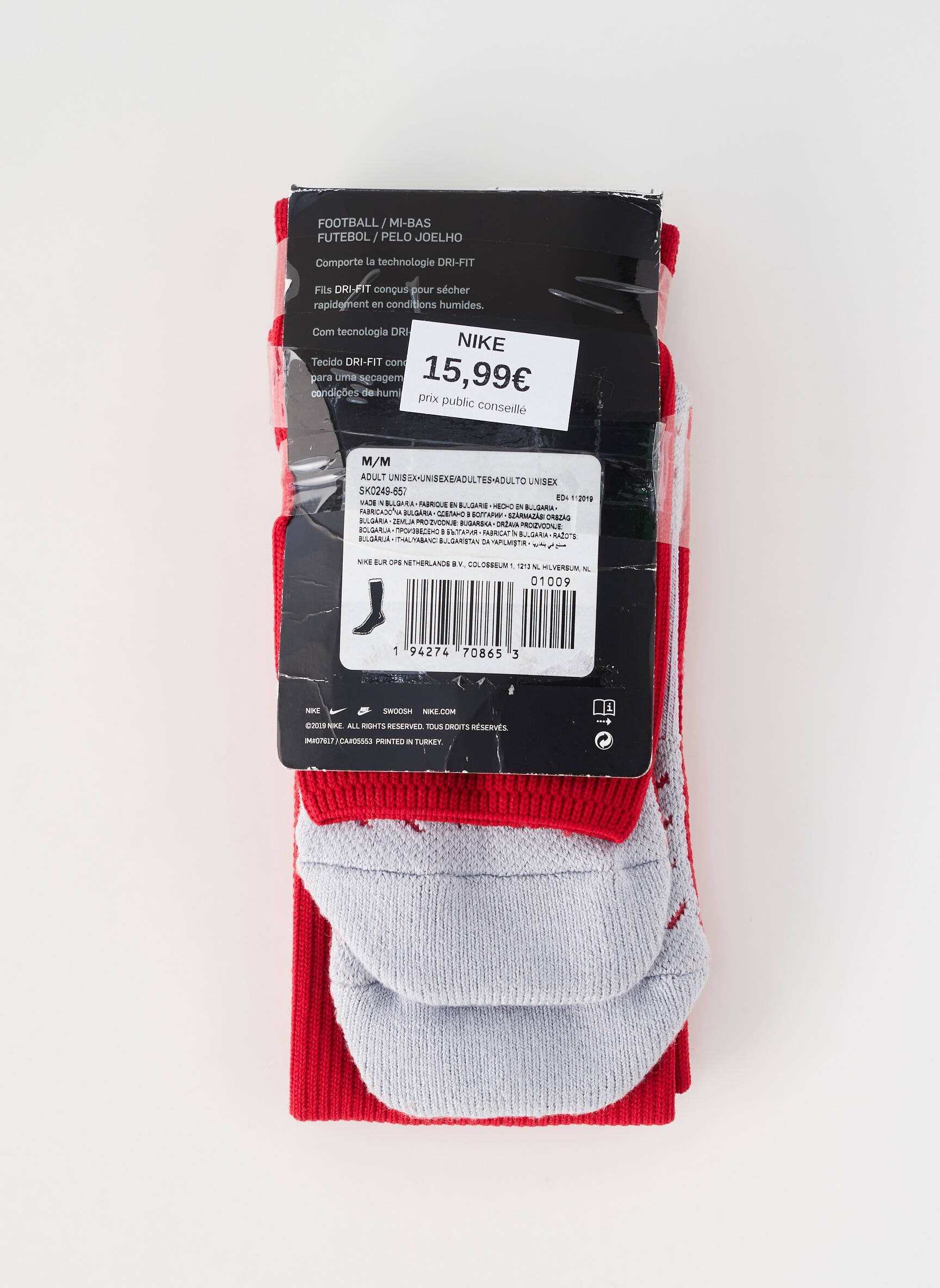 Kojinės tamprumas raudona NIKE unisexas