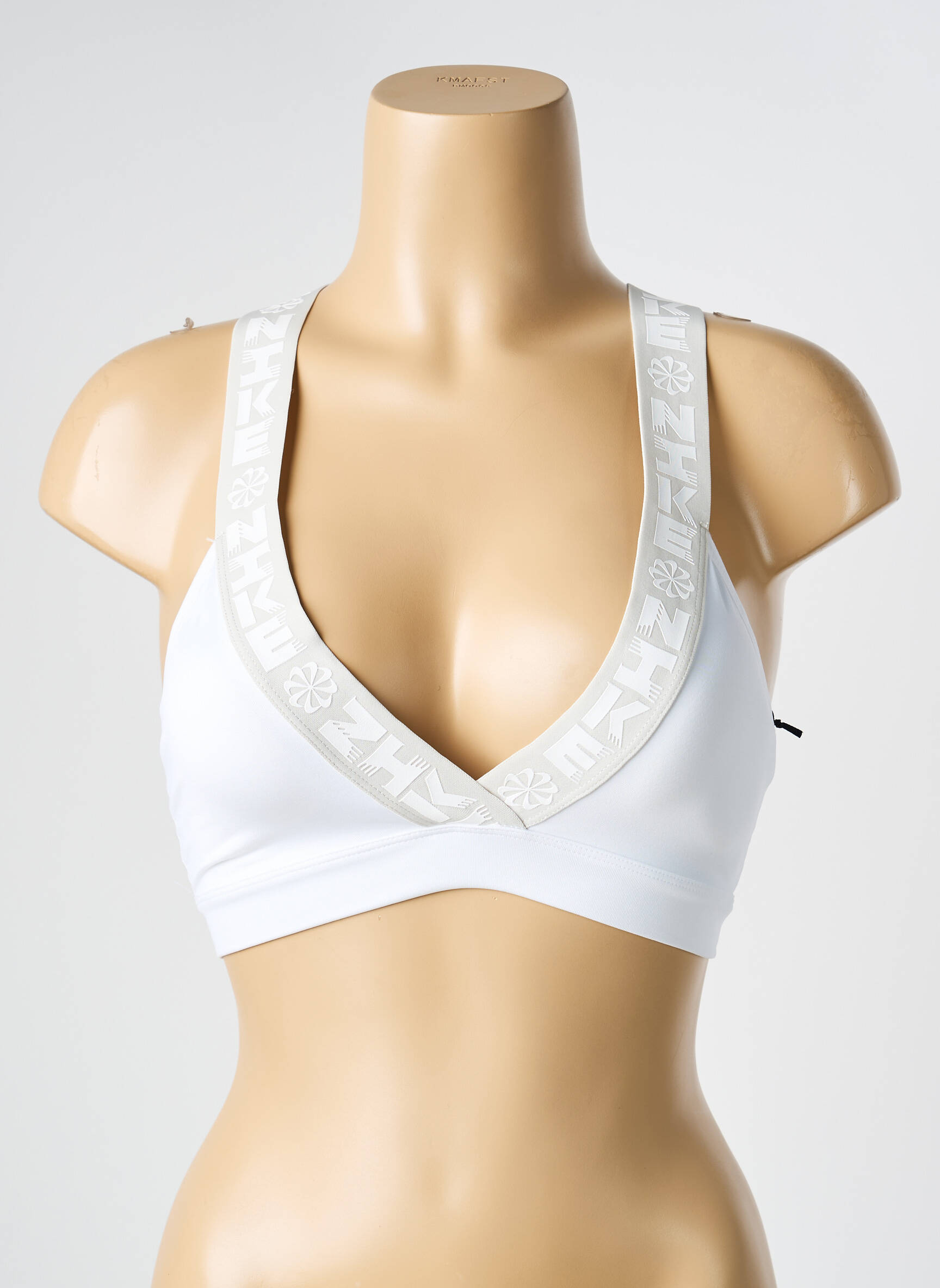 Liemenėlė be rėmo pilnas palaikantis liemenėlės viršus baltas NIKE moteris