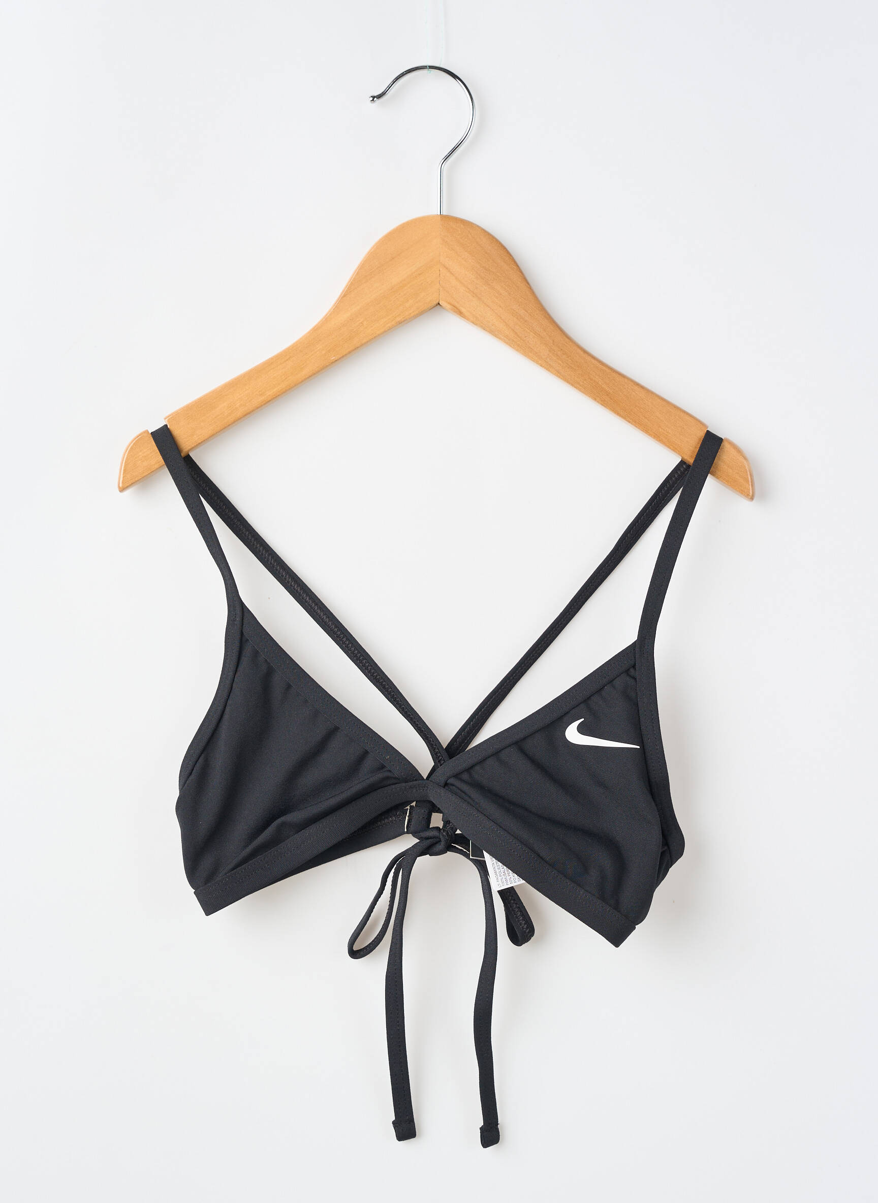 Maudymosi viršūnė tamprumas juodas NIKE mergina