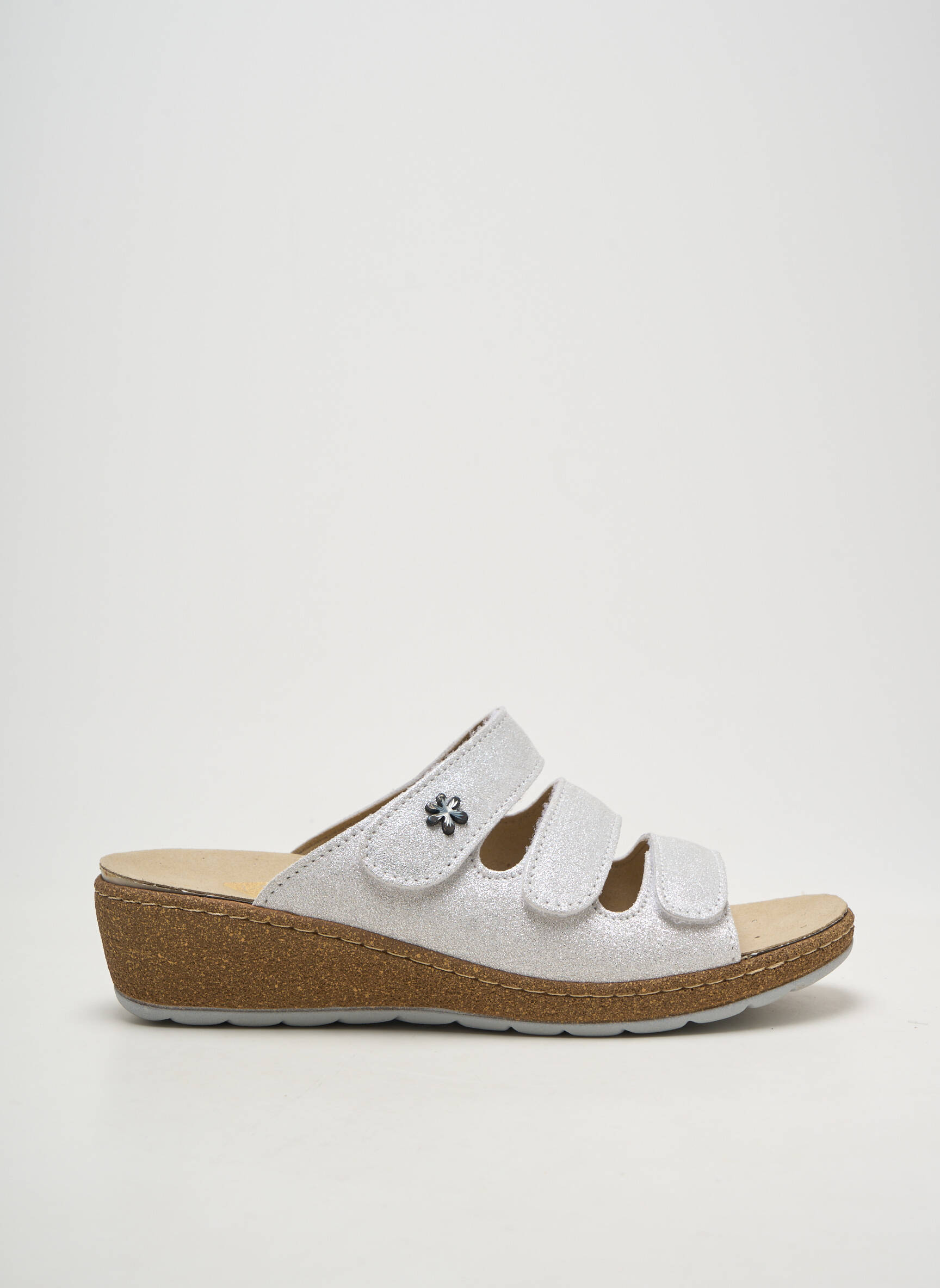 Mule/sabotai satino audinys kulnas nuo 4 iki 6 cm sidabrinė VAROMED moteris