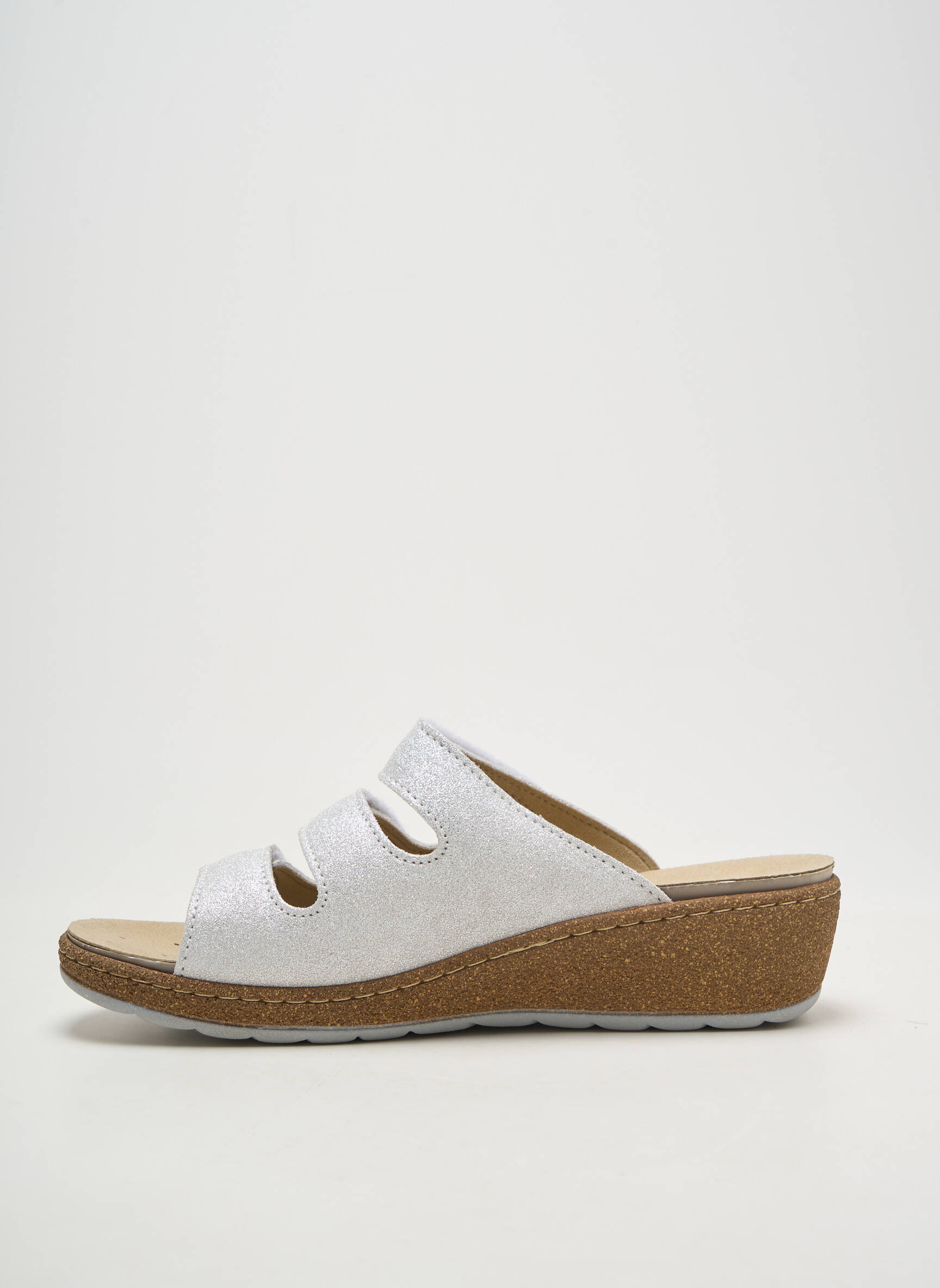 Mule/sabotai satino audinys kulnas nuo 4 iki 6 cm sidabrinė VAROMED moteris