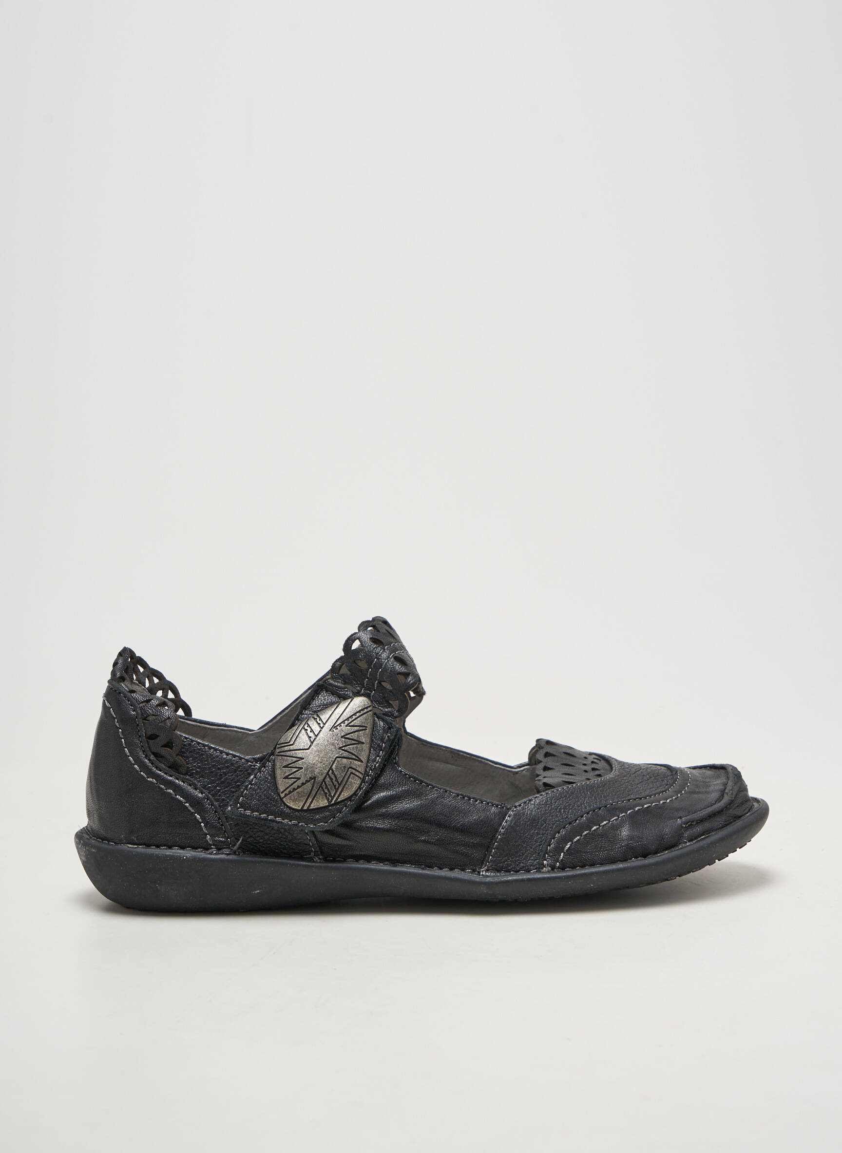 Balerinos velcro užsegimas plokščias kulnas iki 3 cm juodas FUGITIVE BY FRANCESCO ROSSI moteris