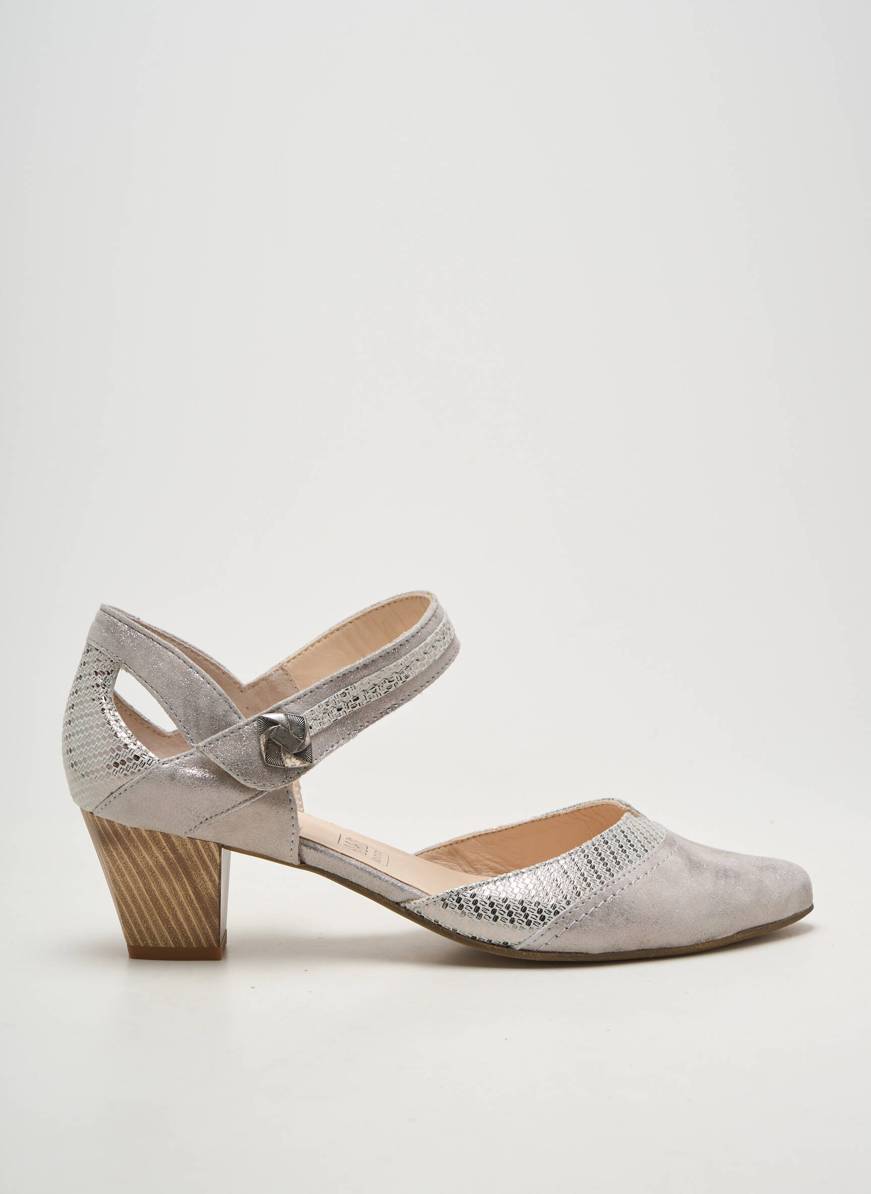 Sandalai/nu pėdos satino audinys kulnas nuo 4 iki 6 cm sidabrinė ARTIKA SOFT moteris