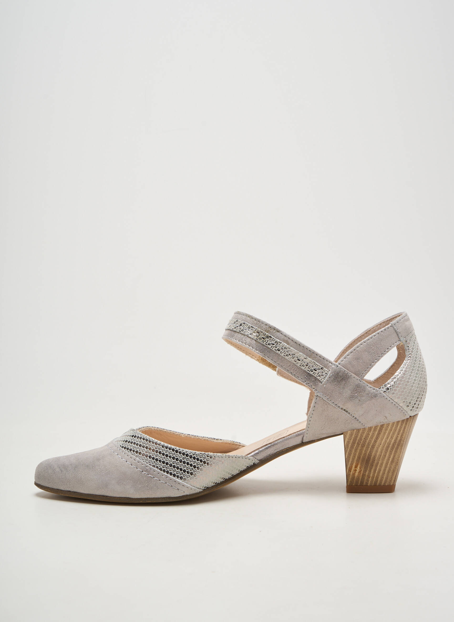 Sandalai/nu pėdos satino audinys kulnas nuo 4 iki 6 cm sidabrinė ARTIKA SOFT moteris