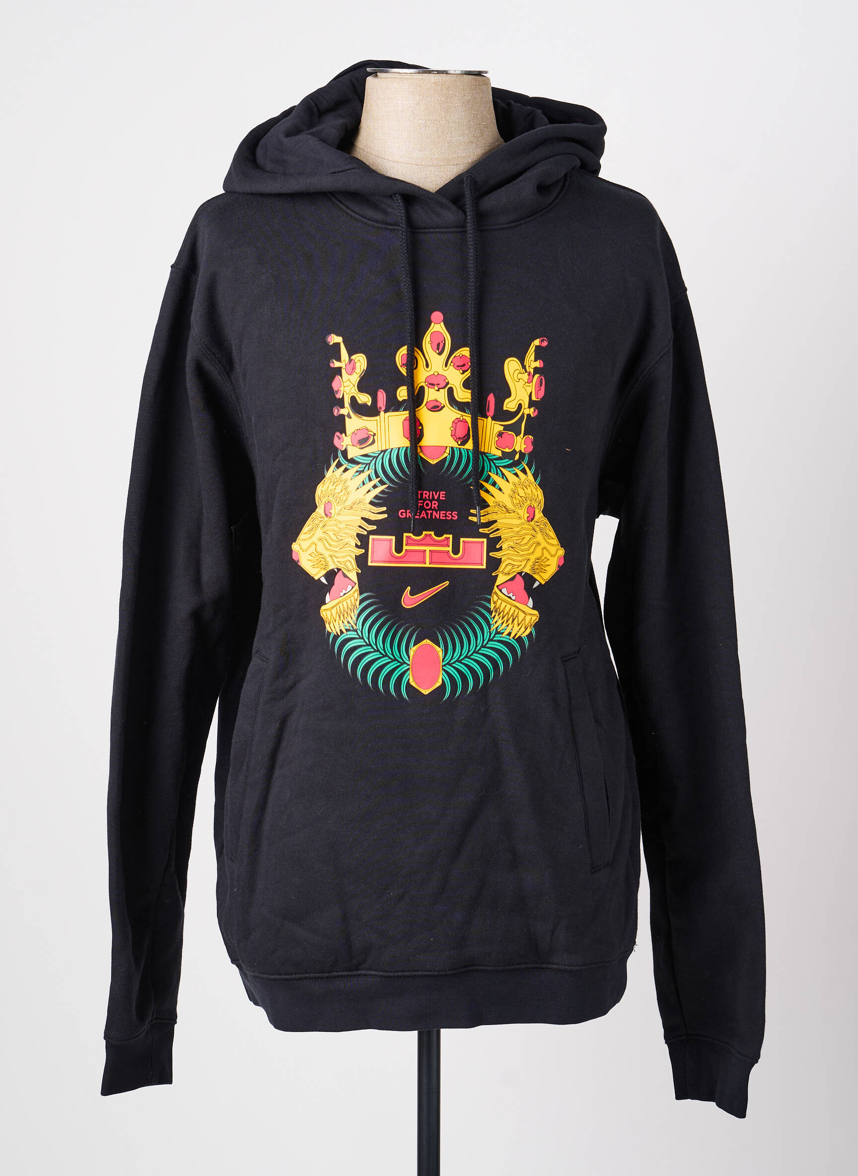 Kapišonas floqué serigrafija ilgos rankovės juodas NIKE vyras