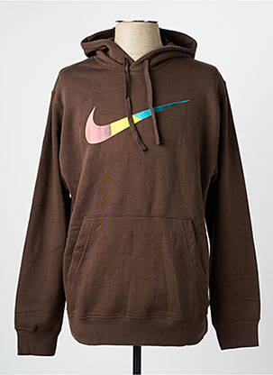 Kapišonas kišenės ilgos rankovės rudas NIKE vyras