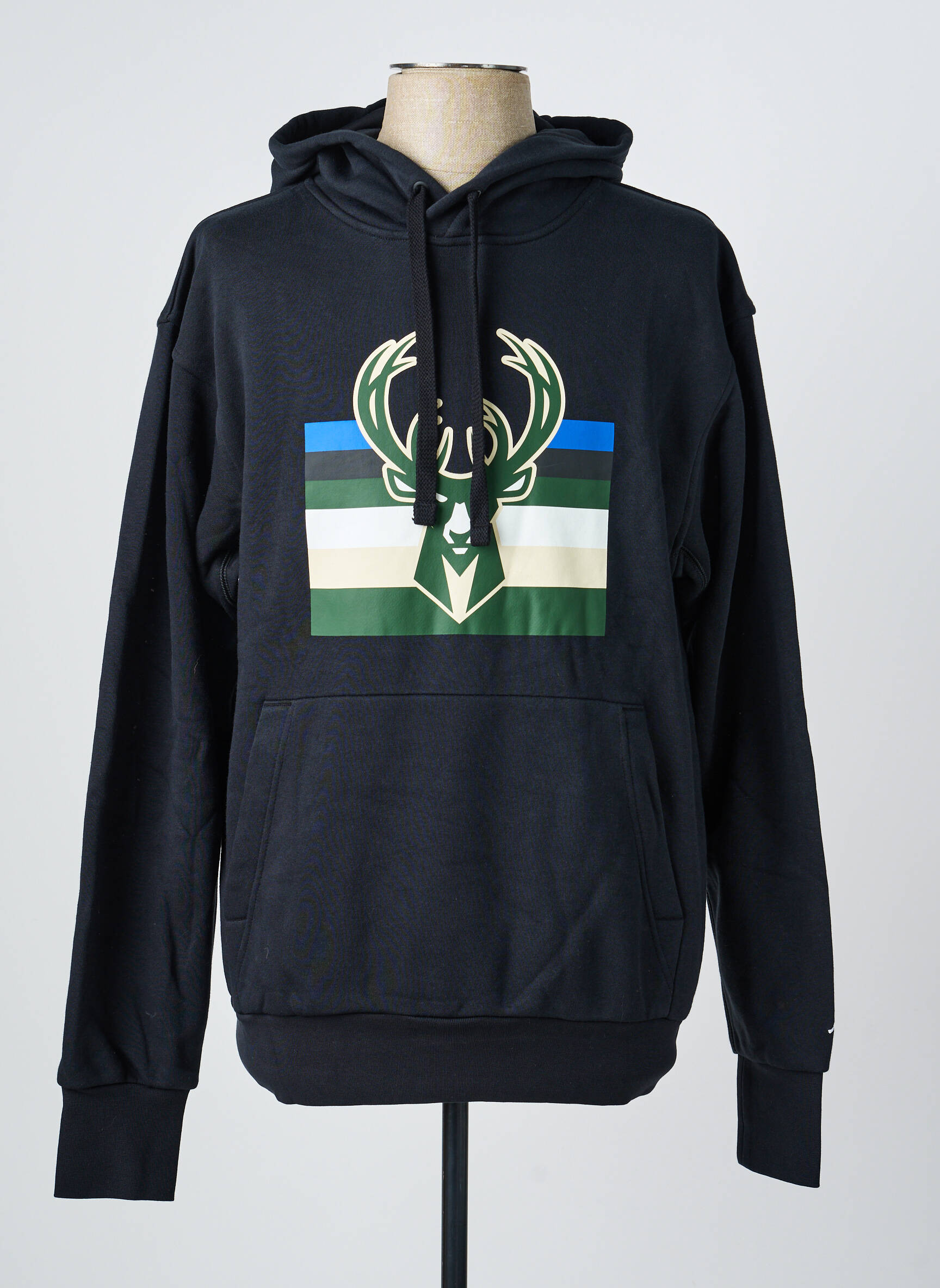 Kapišonas floqué serigrafija ilgos rankovės juodas NIKE vyras