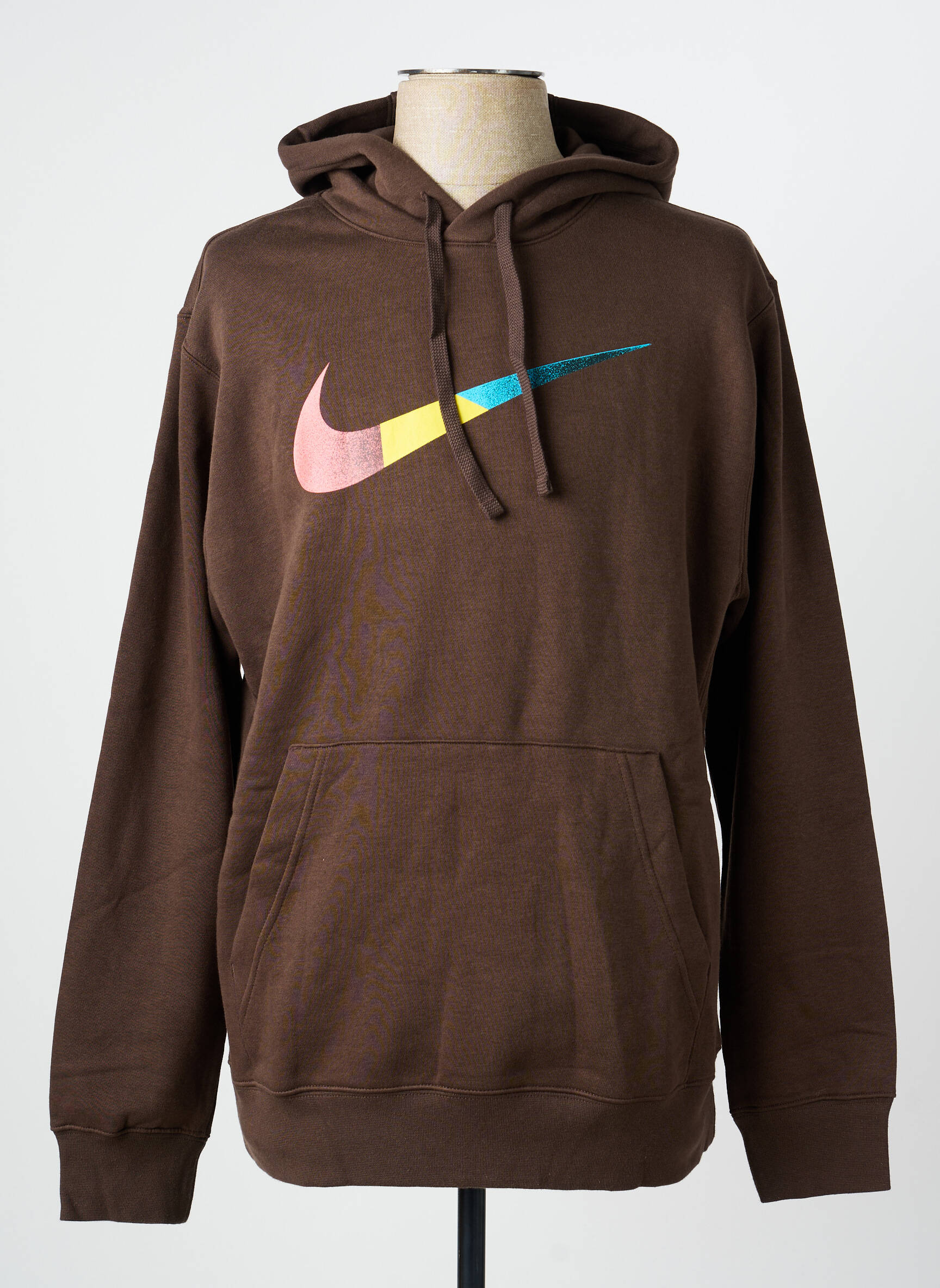 Kapišonas kišenės ilgos rankovės rudas NIKE vyras