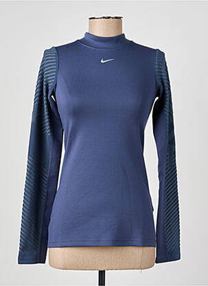 T-marškinys ilgos rankovės ilgos rankovės mėlyna NIKE moteris