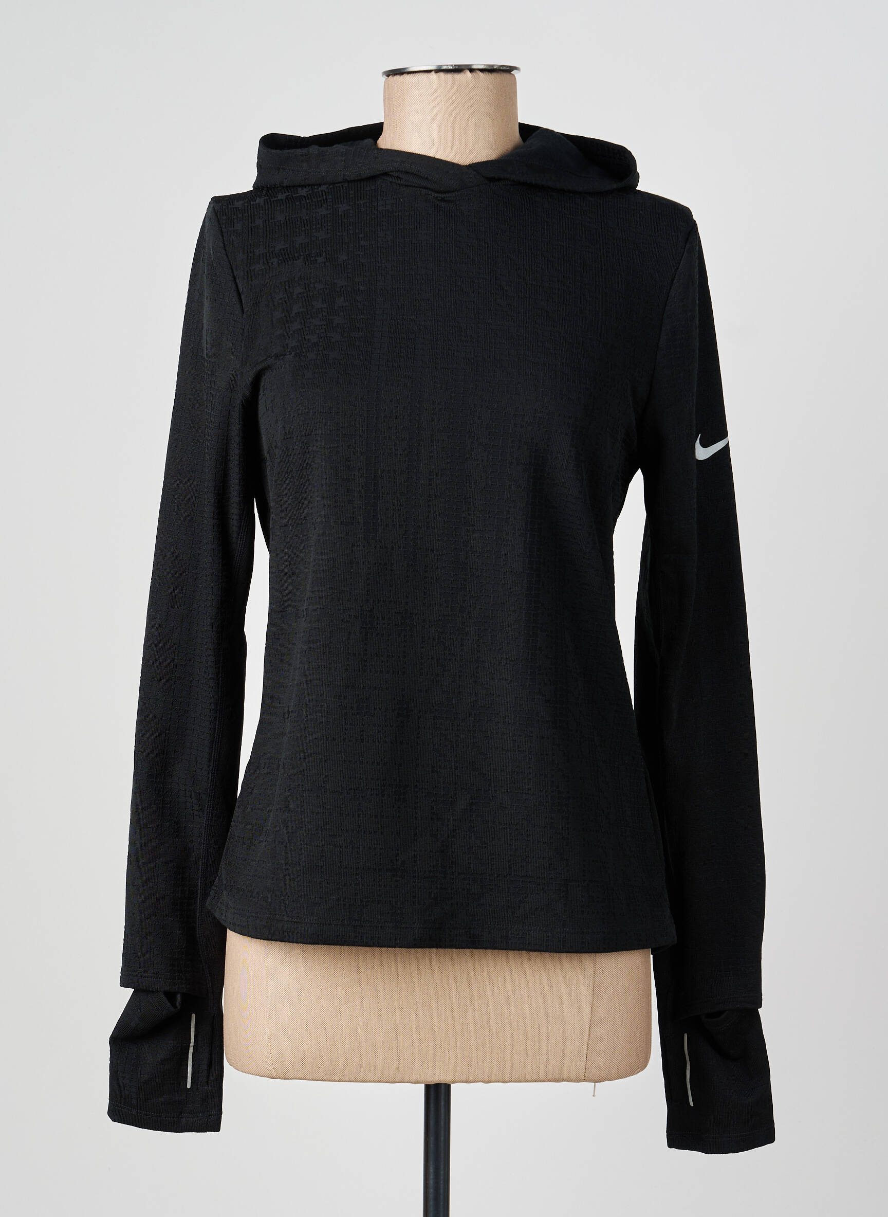 T-marškinys ilgos rankovės ilgos rankovės juodas NIKE moteris