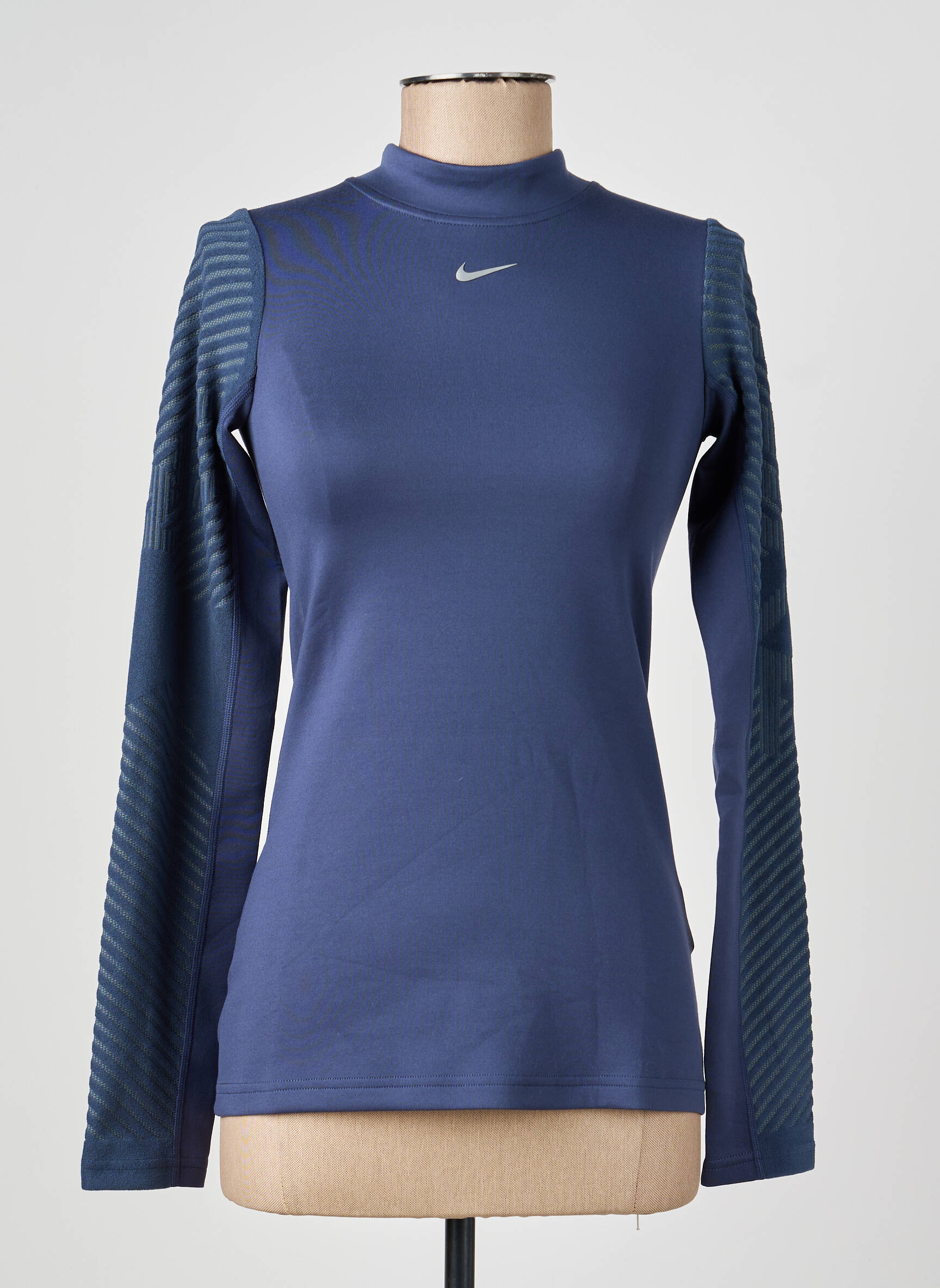 T-marškinys ilgos rankovės ilgos rankovės mėlyna NIKE moteris