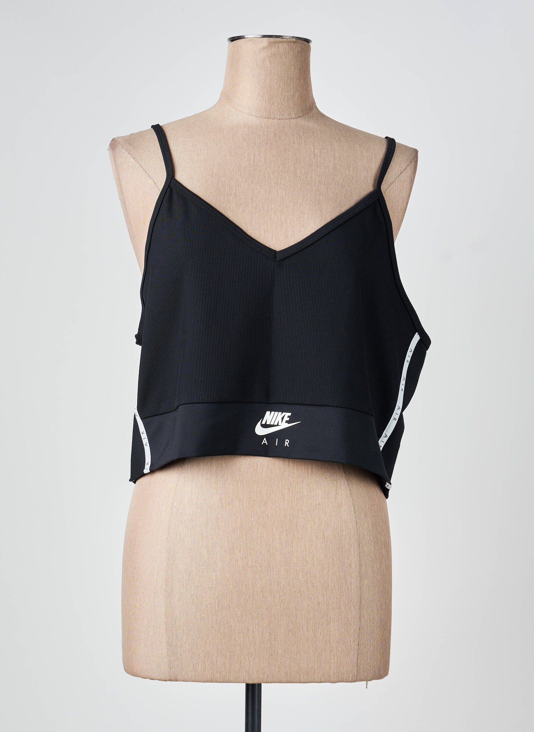 Viršūnė tamprumas plonos dirželiai juodas NIKE moteris