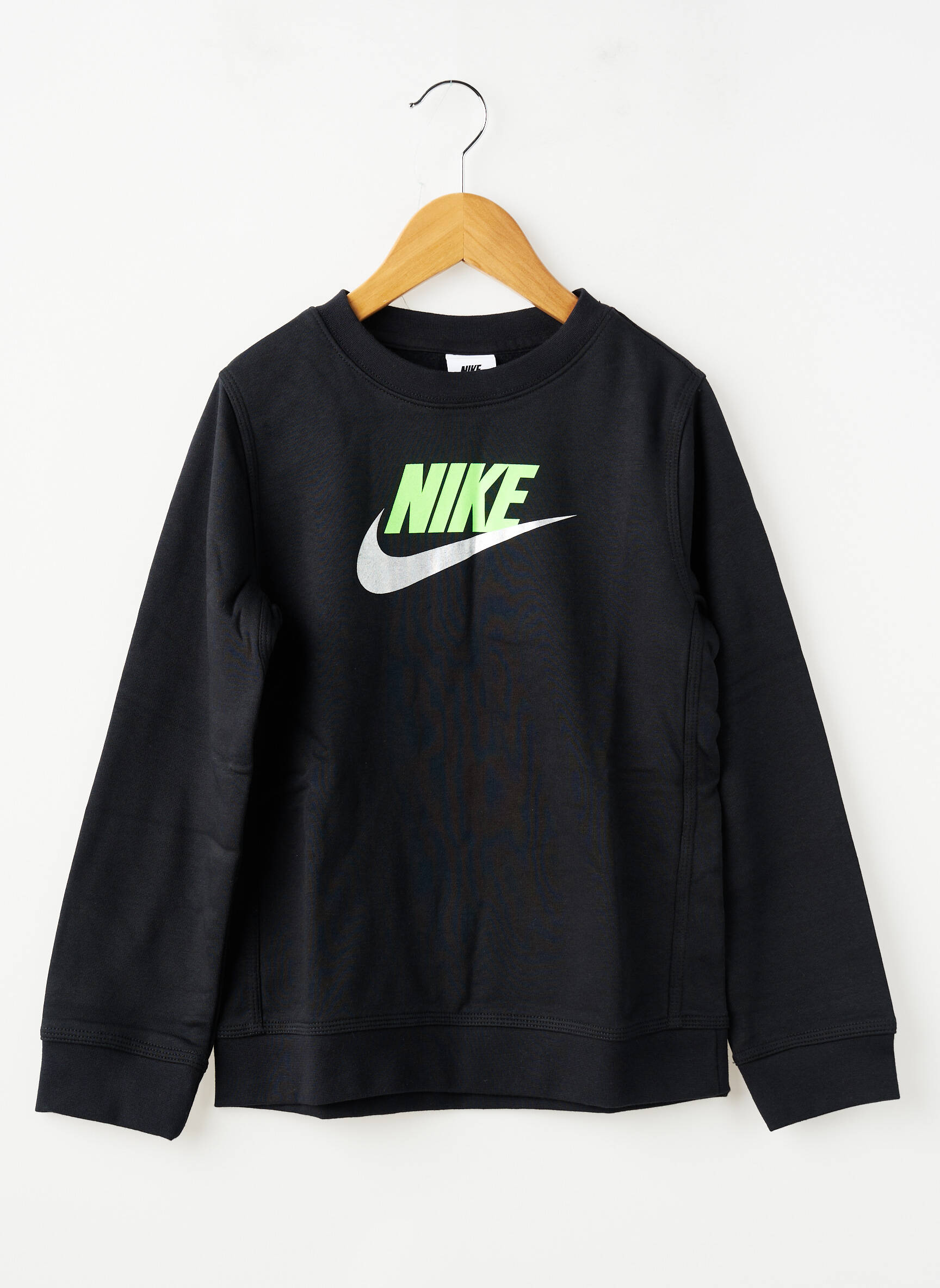 Mikroskopas sietspausdinimas ilgos rankovės juodas NIKE vaikas