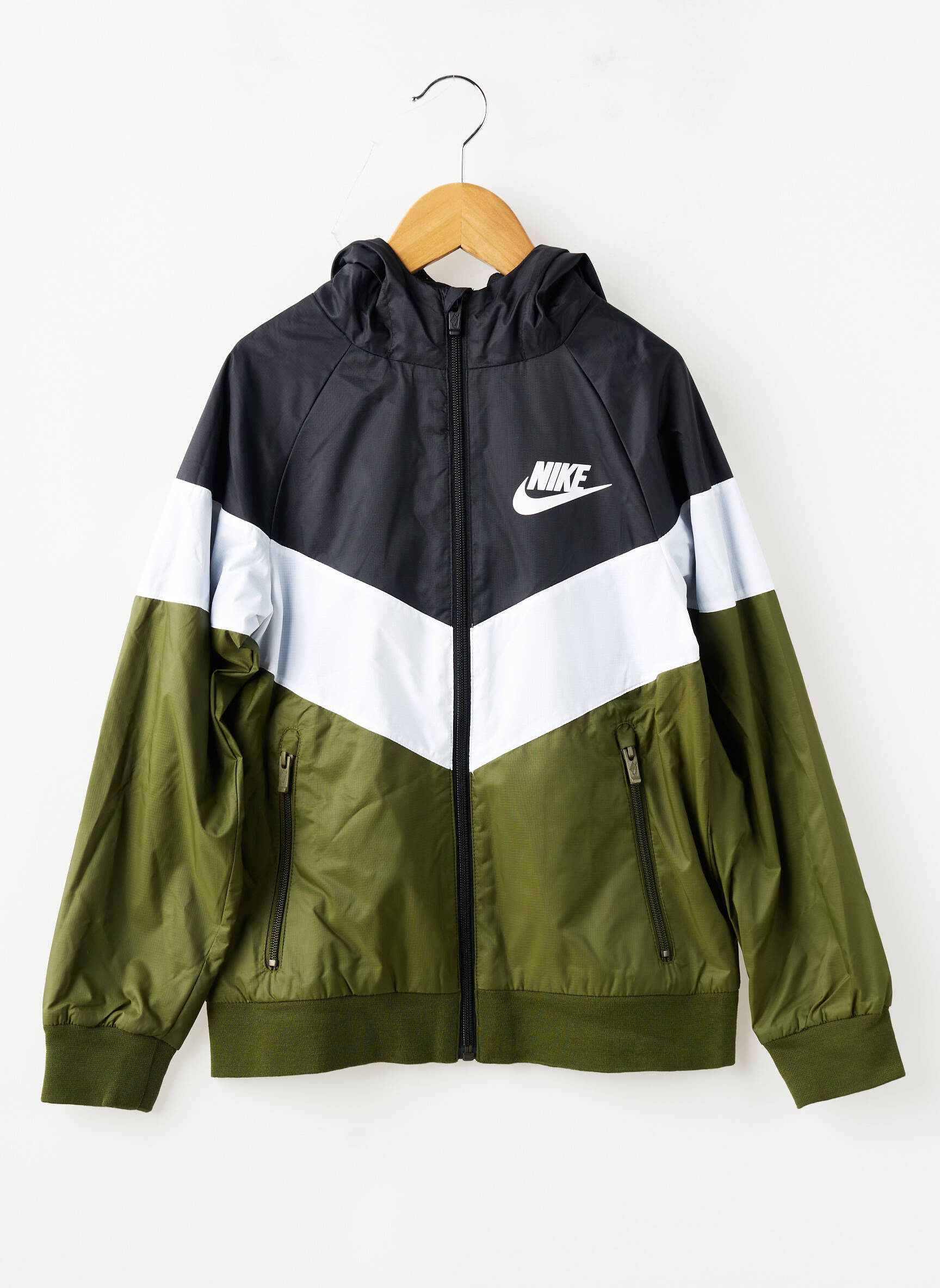 Vėjo nepraleidėjas kišenės su gobtuvu žalias NIKE berniukas
