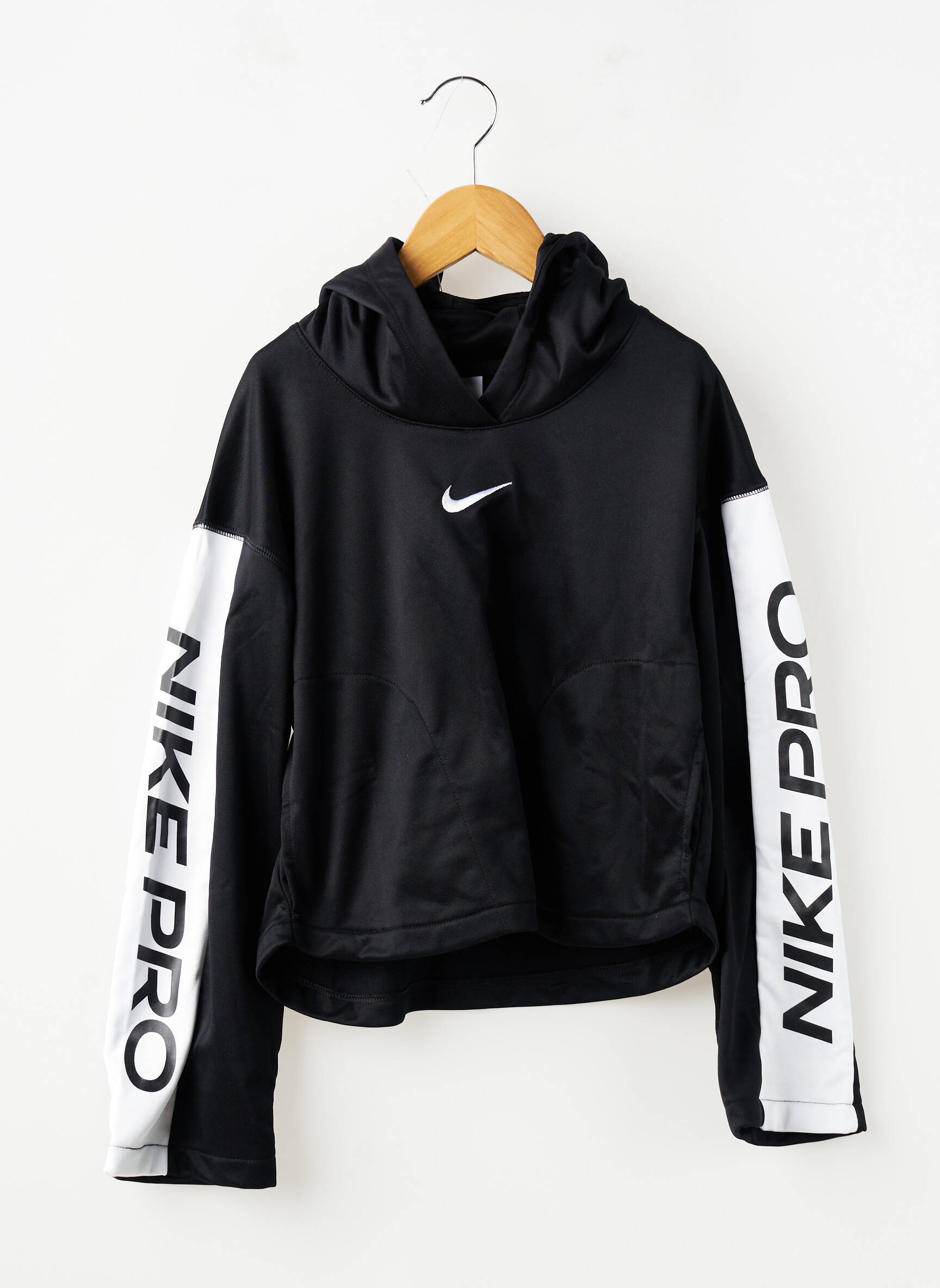 Kapišonas tamprumas ilgos rankovės juodas NIKE mergina