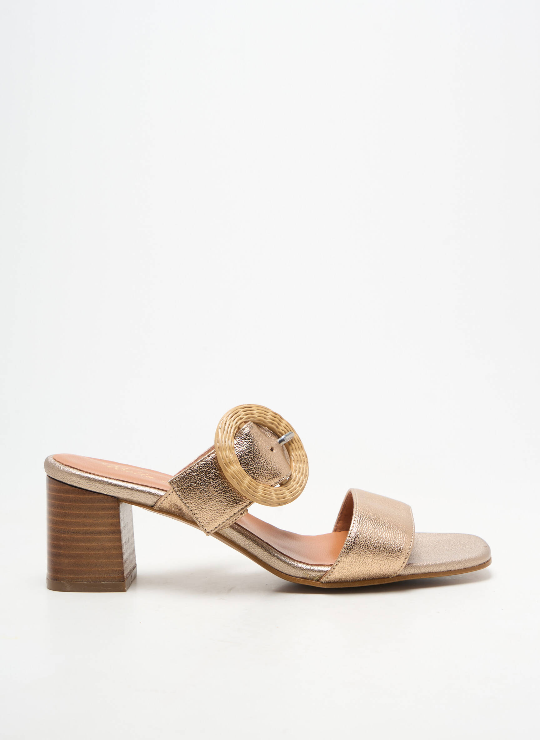 Mule/sabotai lygus audinys kulnas nuo 4 iki 6 cm auksas BELLA STORIA moteris
