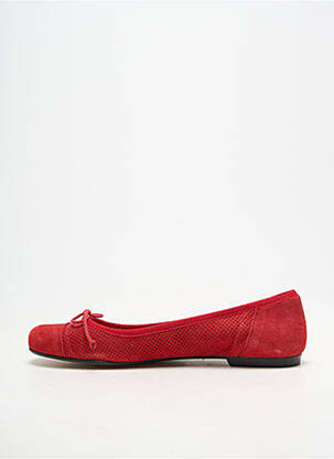 Balerinos apvalus mygtukas plokščias kulnas iki 3 cm raudona KAREN STYLE moteris