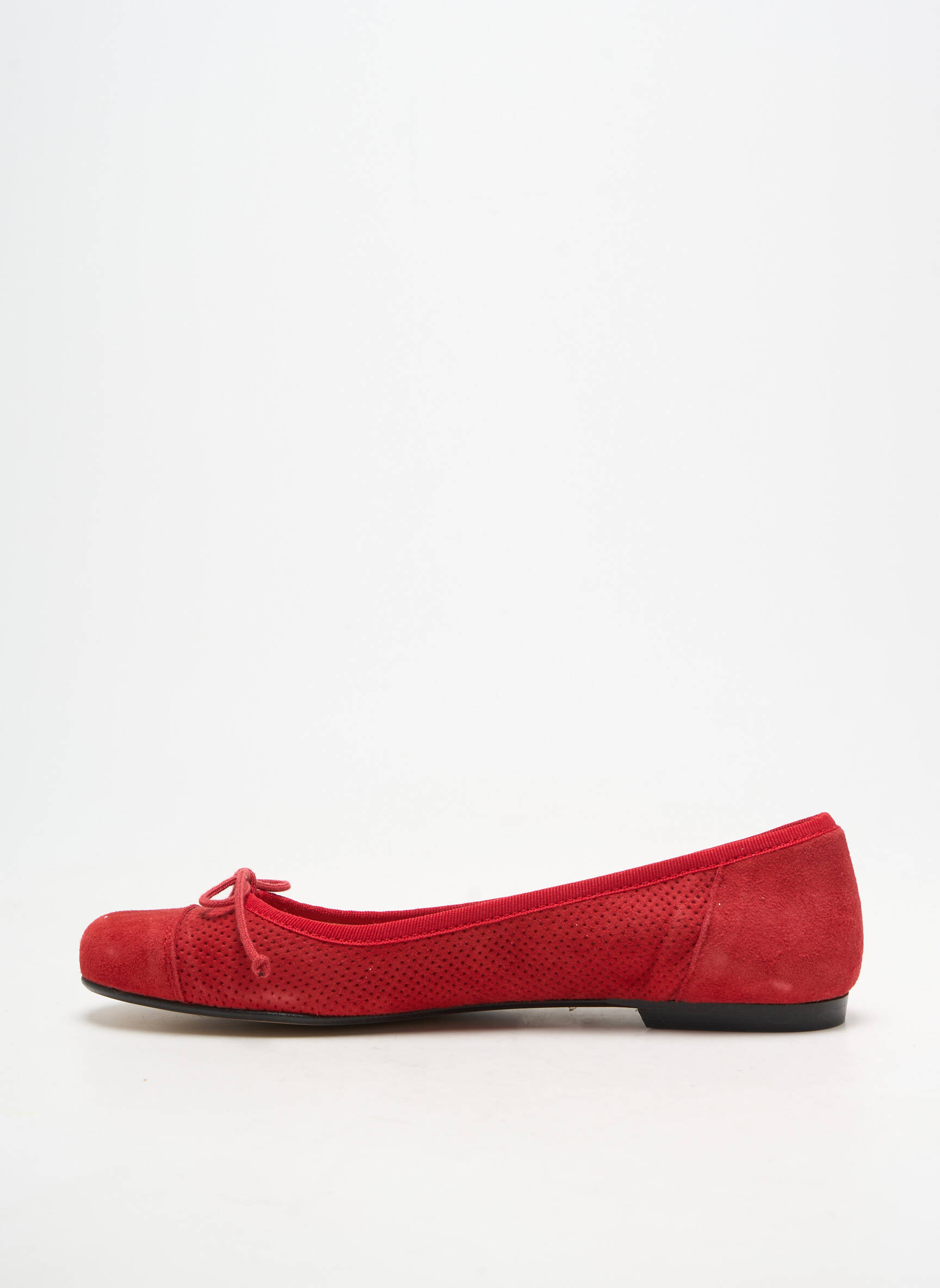 Balerinos apvalus mygtukas plokščias kulnas iki 3 cm raudona KAREN STYLE moteris