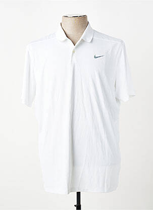 Polo jersey audinys trumpas rankovės baltas NIKE vyras