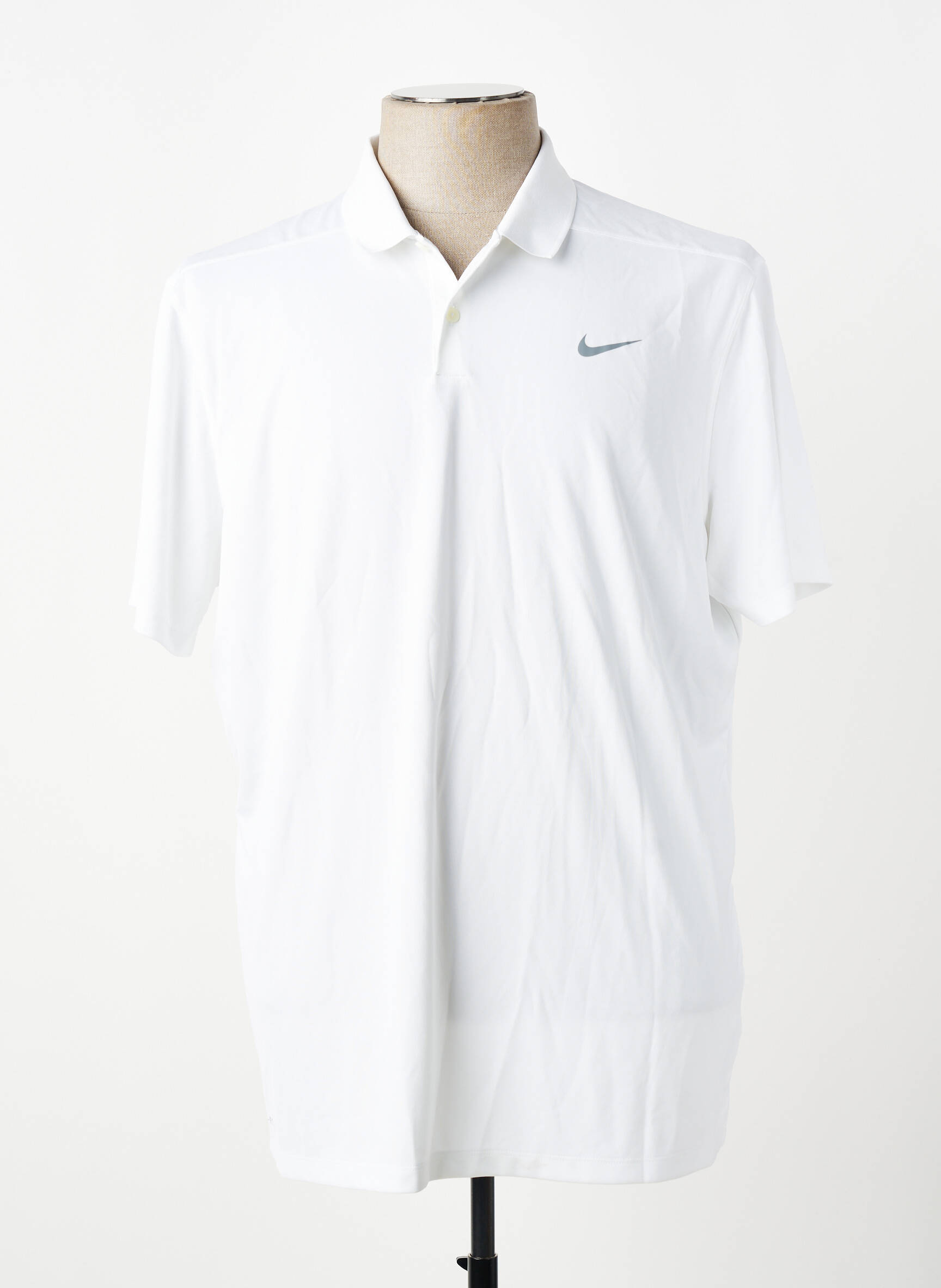Polo jersey audinys trumpas rankovės baltas NIKE vyras