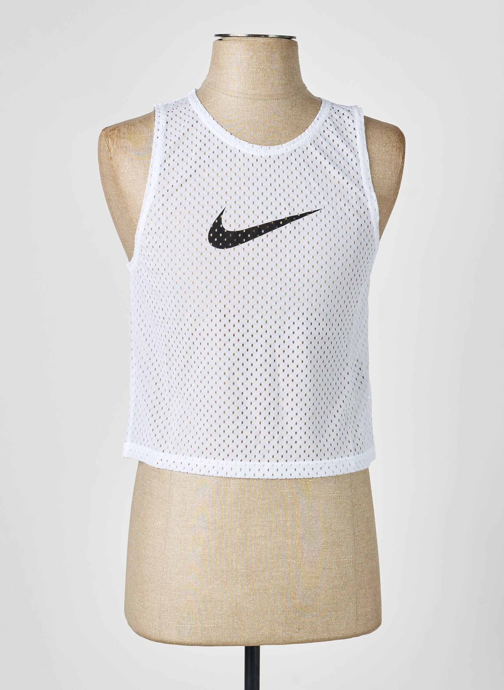 Marškiniai be rankovių apvalus kaklas be rankų baltas NIKE vyras