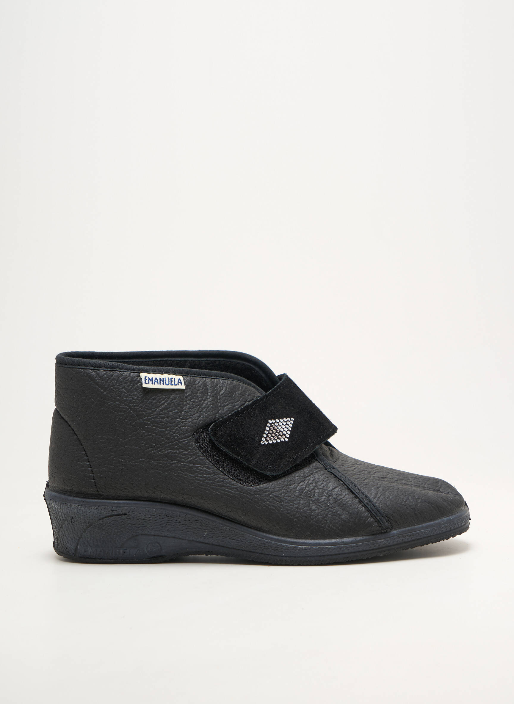 Bateliai/pantofliai velcro užsegimas plokščias kulnas iki 3 cm juodas EMANUELA moteris