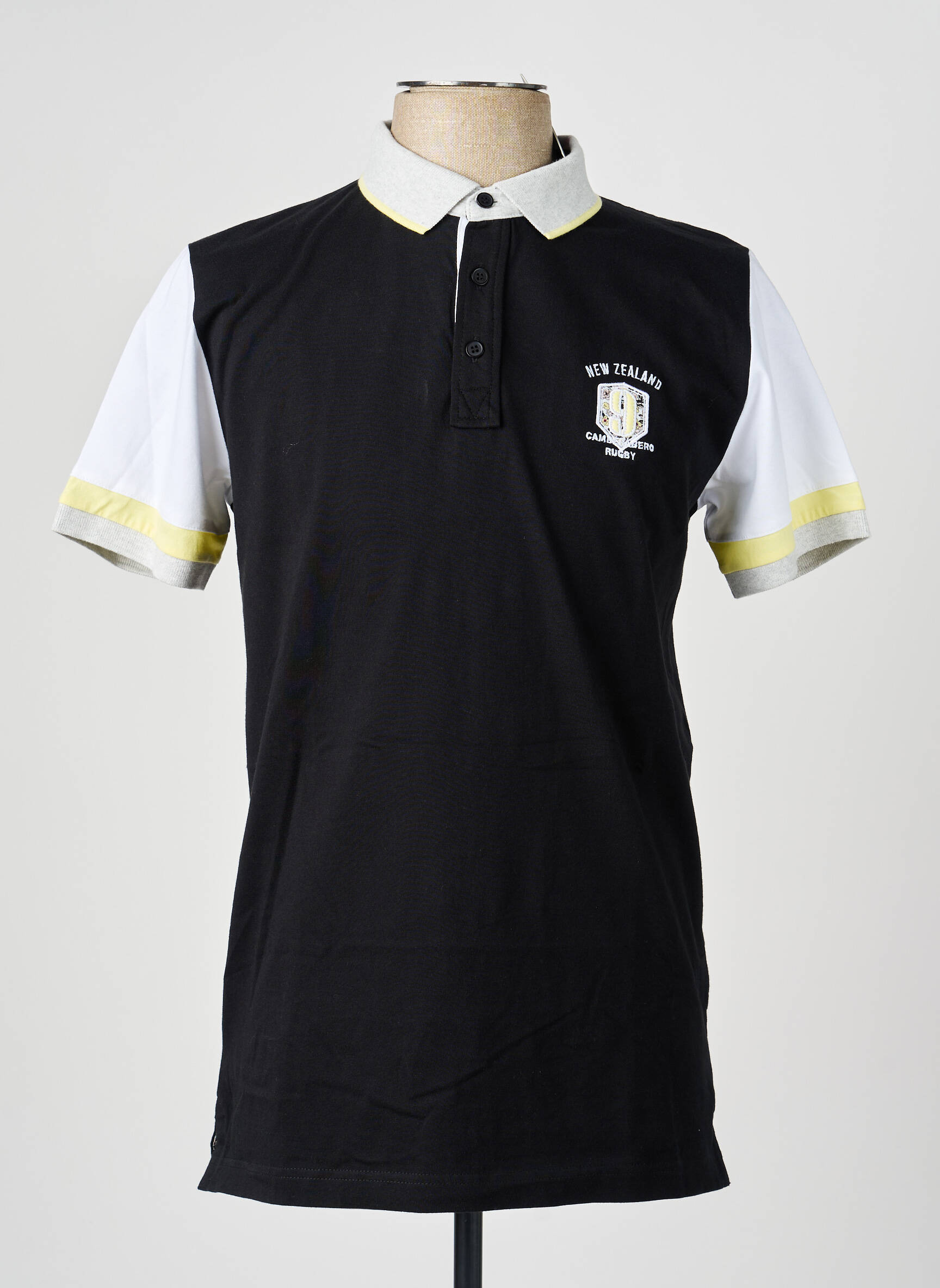 Polo jersey audinys trumpas rankovės juodas CAMBERABERO vyras