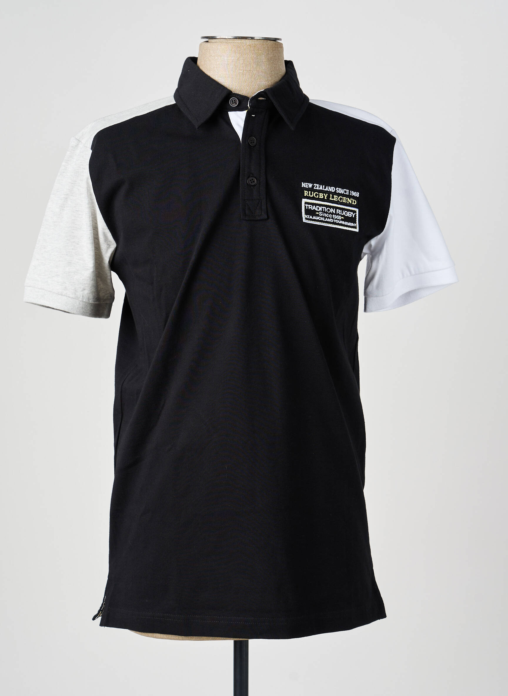 Polo jersey audinys trumpas rankovės juodas CAMBERABERO vyras