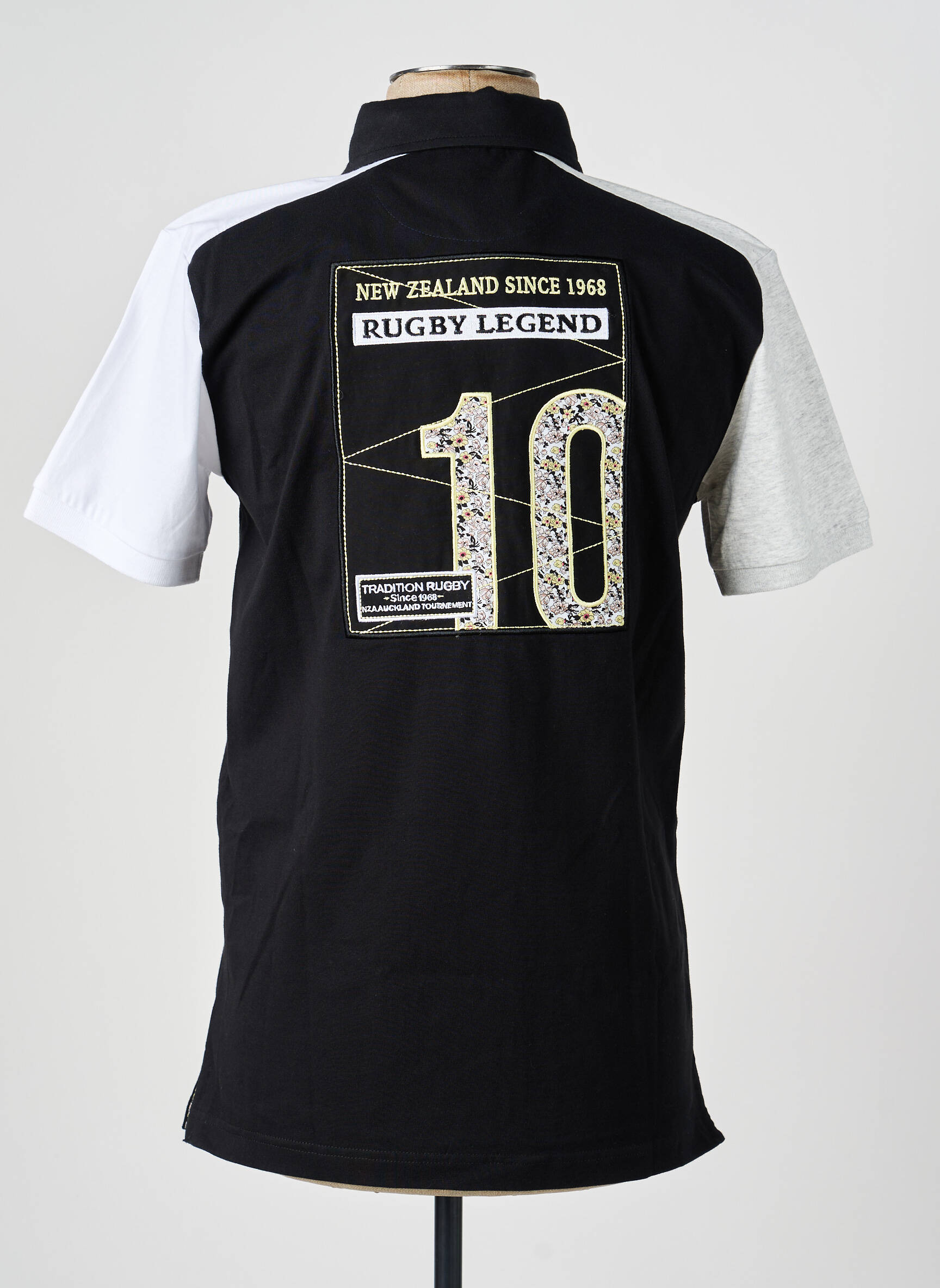 Polo jersey audinys trumpas rankovės juodas CAMBERABERO vyras
