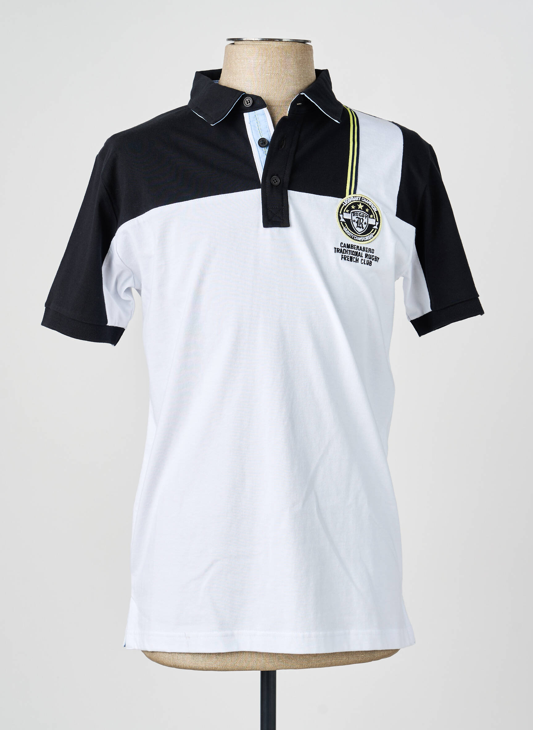 Polo jersey audinys trumpas rankovės juodas CAMBERABERO vyras