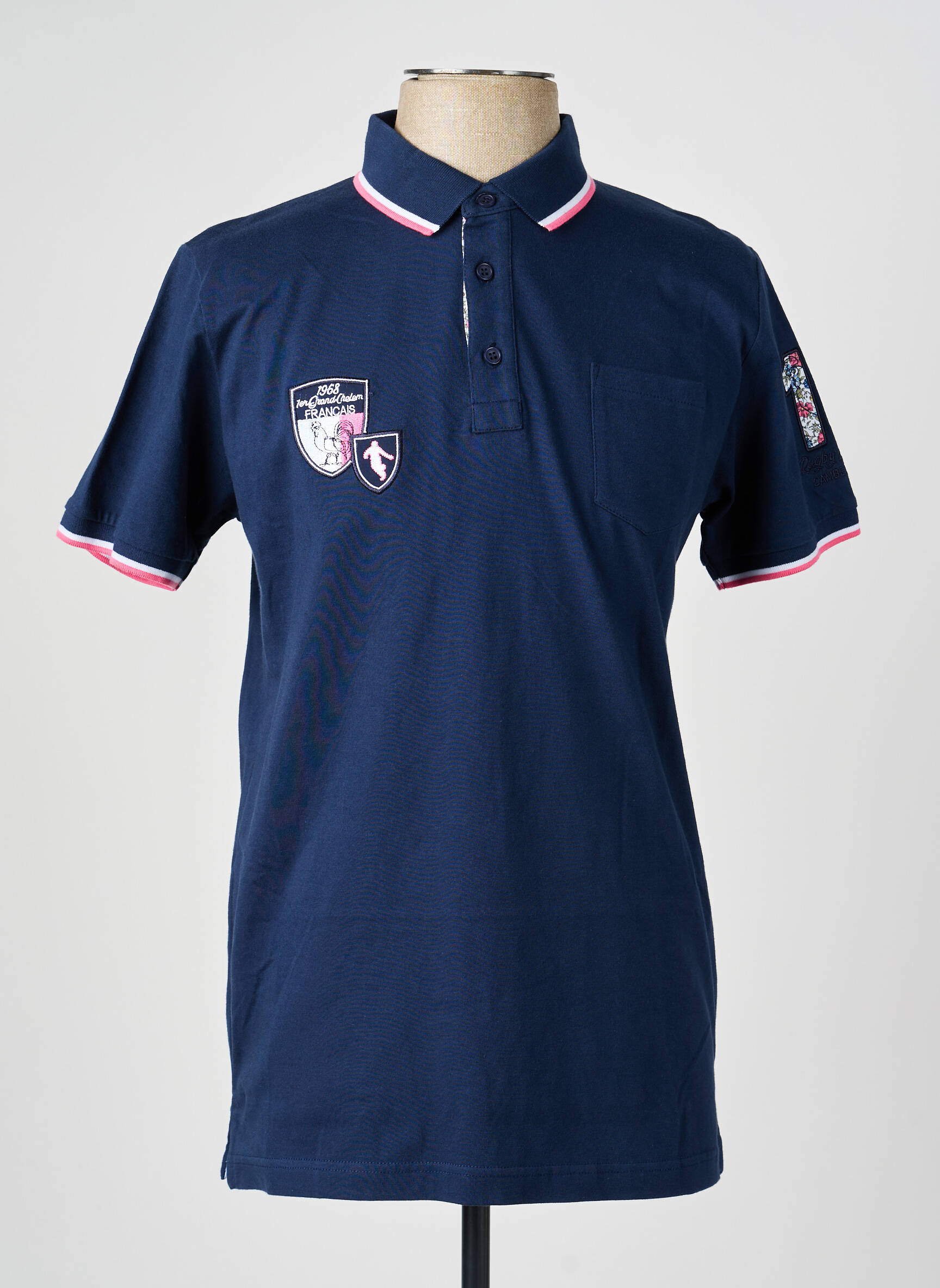 Polo jersey audinys trumpas rankovės mėlyna CAMBERABERO vyras
