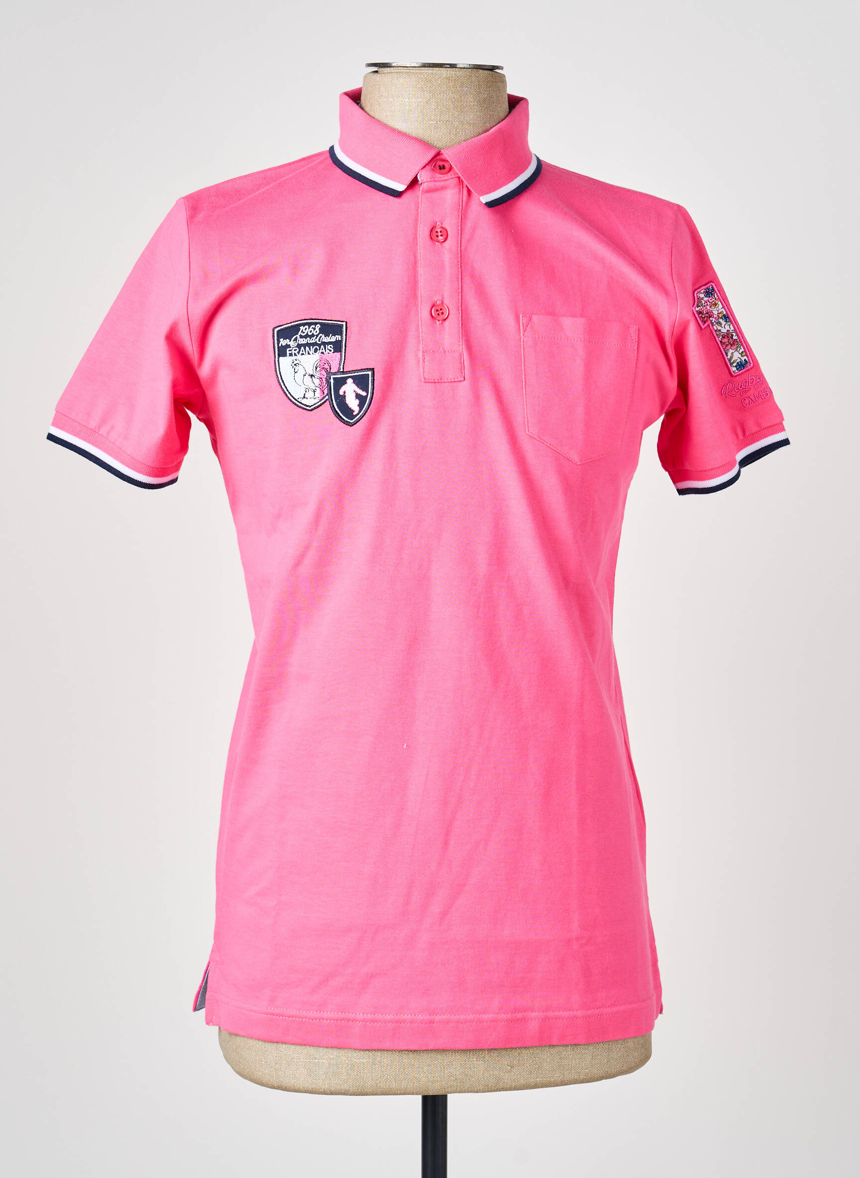 Polo jersey audinys trumpas rankovės rožinė CAMBERABERO vyras