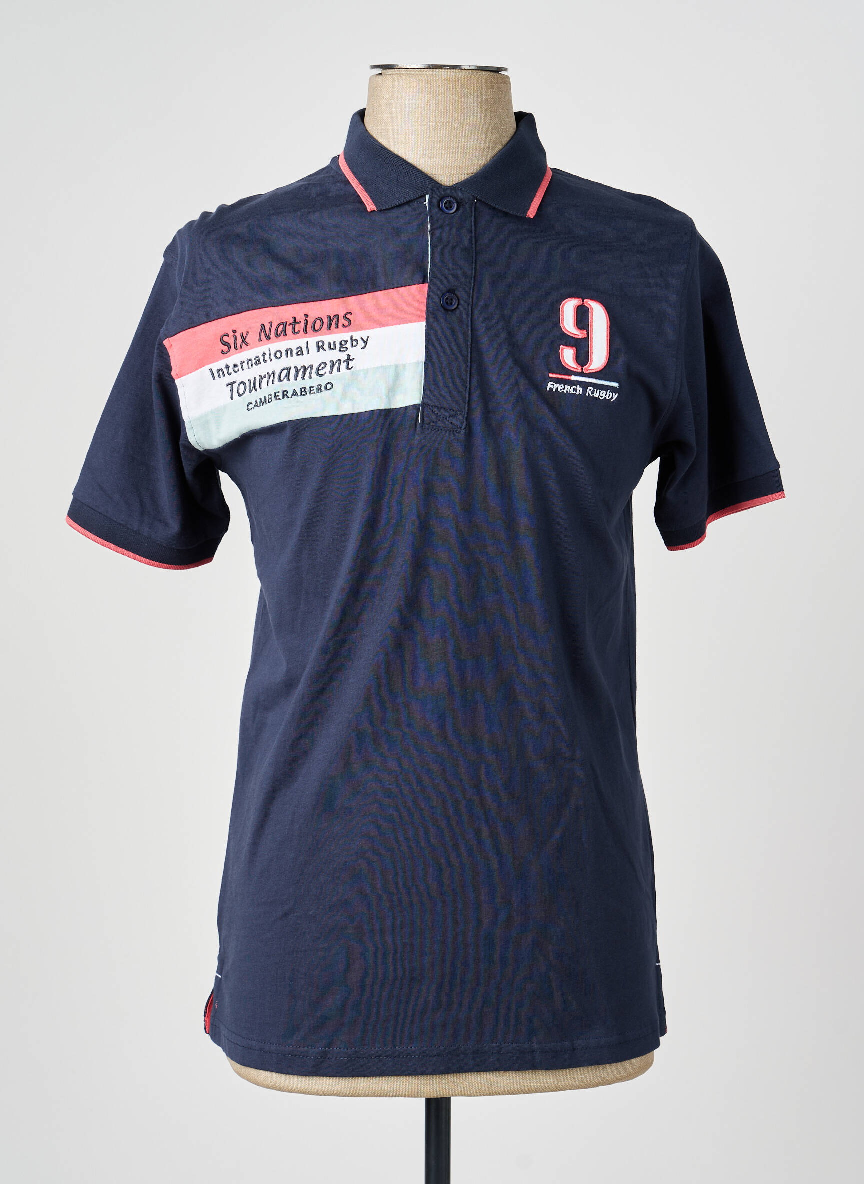 Polo jersey audinys trumpas rankovės mėlyna CAMBERABERO vyras
