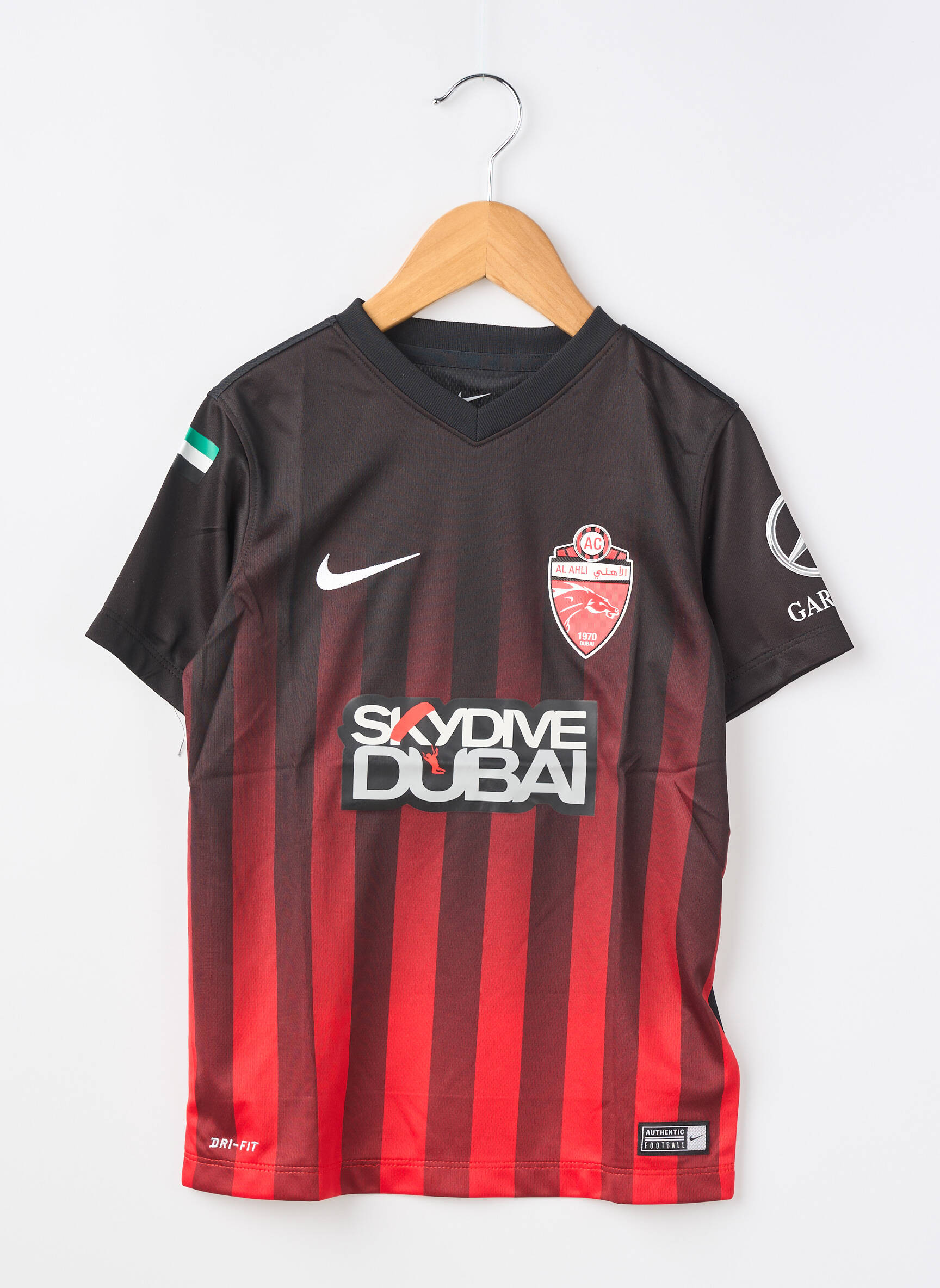T-marškinys futbolo sportas trumpas rankovės juodas NIKE berniukas