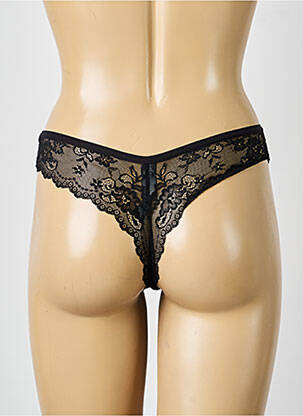 Tanga satino audinys juodas PASSIONATA moteris
