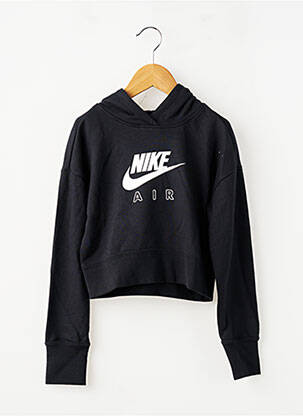 Kapišonas tiesi kirpimas ilgos rankovės juodas NIKE mergina