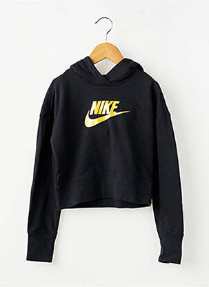 Kapišonas tiesi kirpimas ilgos rankovės juodas NIKE mergina