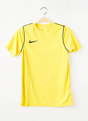 T-marškinys tiesi kirpimas trumpas rankovės geltona NIKE berniukas