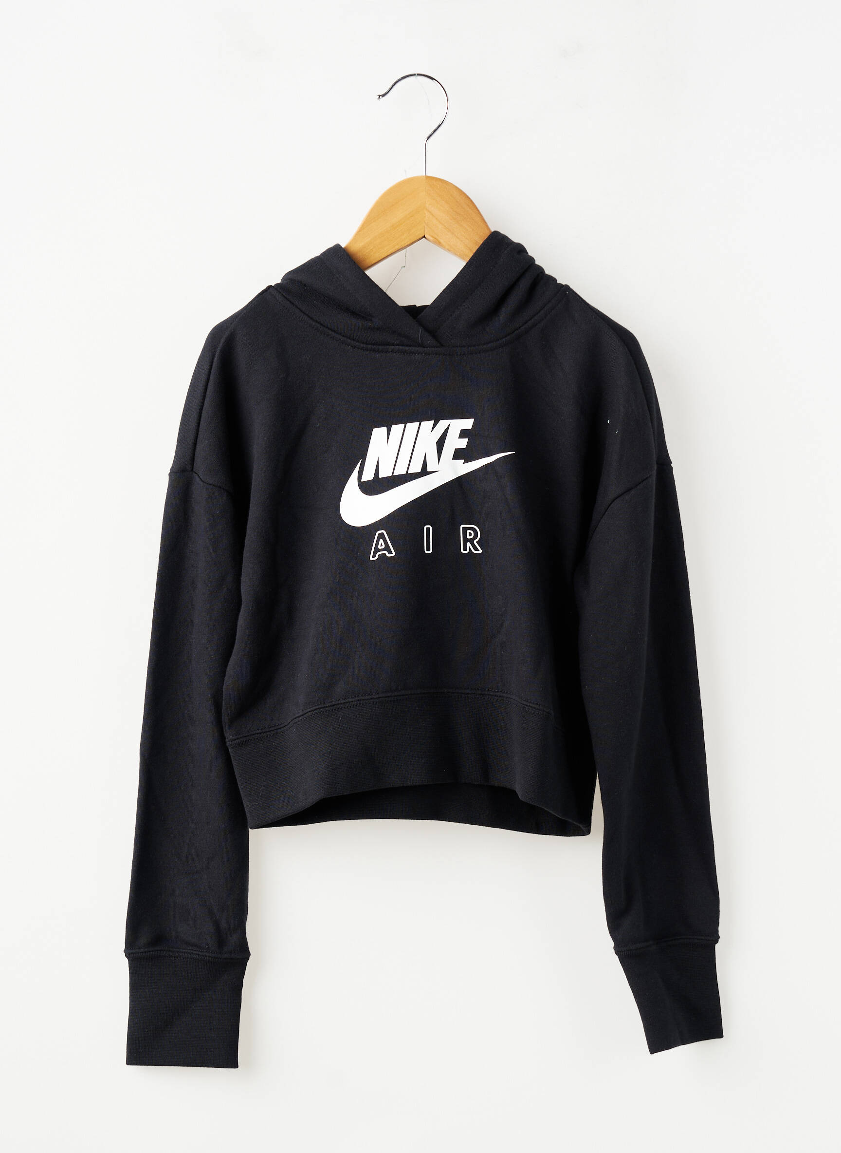 Kapišonas tiesi kirpimas ilgos rankovės juodas NIKE mergina